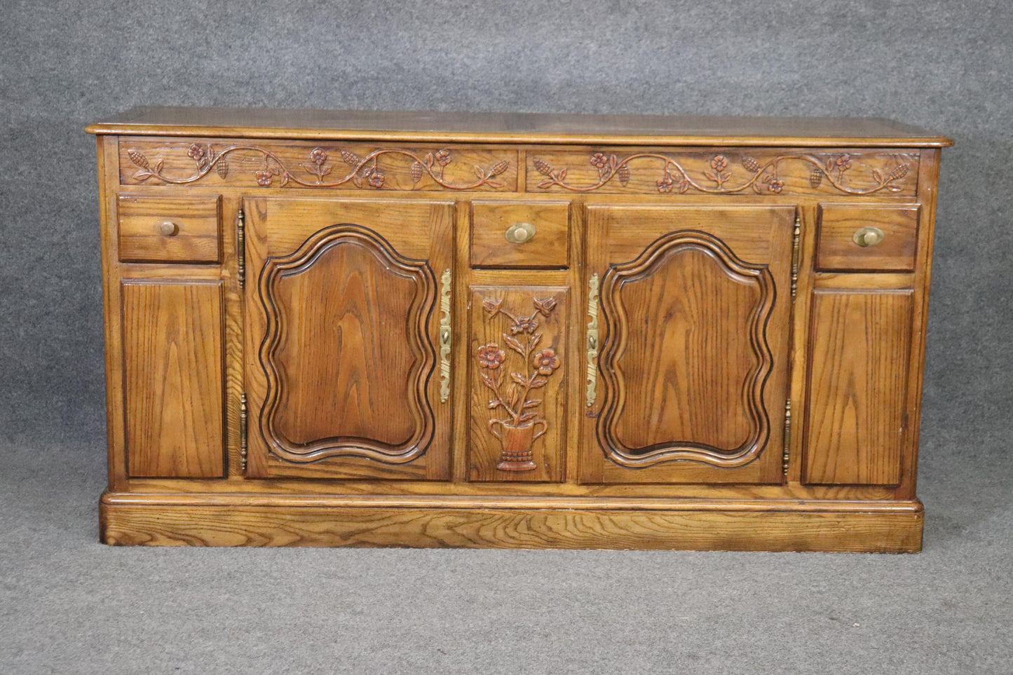 Milling Road by Baker Furniture Country French Oak Sideboard Buffet, circa 1980