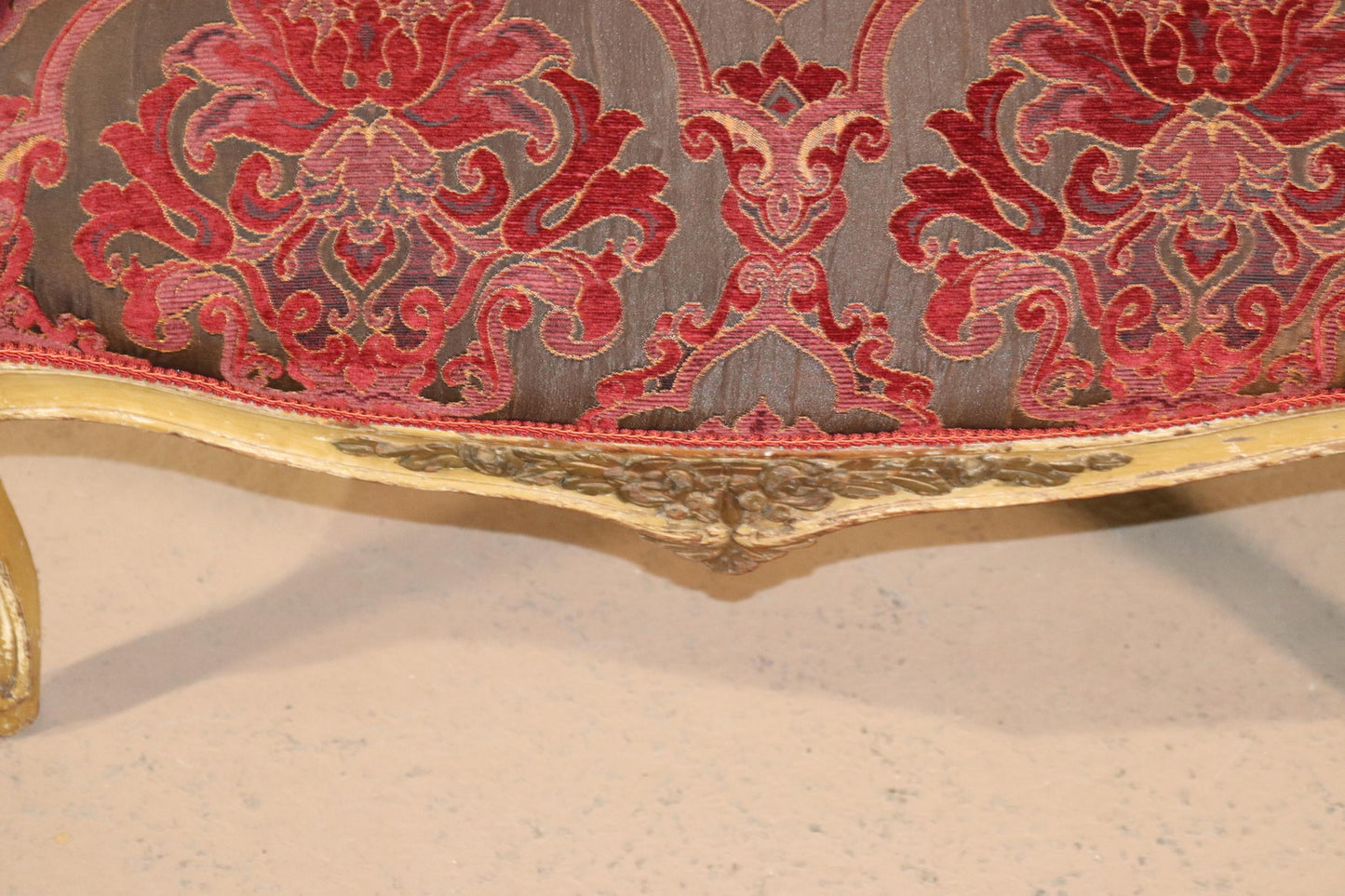 Fine Carved French Louis XV Paint Decorated Louis XV Bergere Chair Circa 1920