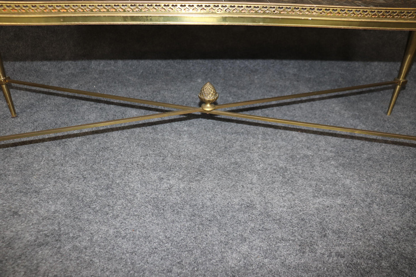 Superb Brass Directoire Style Coffee Table Attributed to Maison Jansen