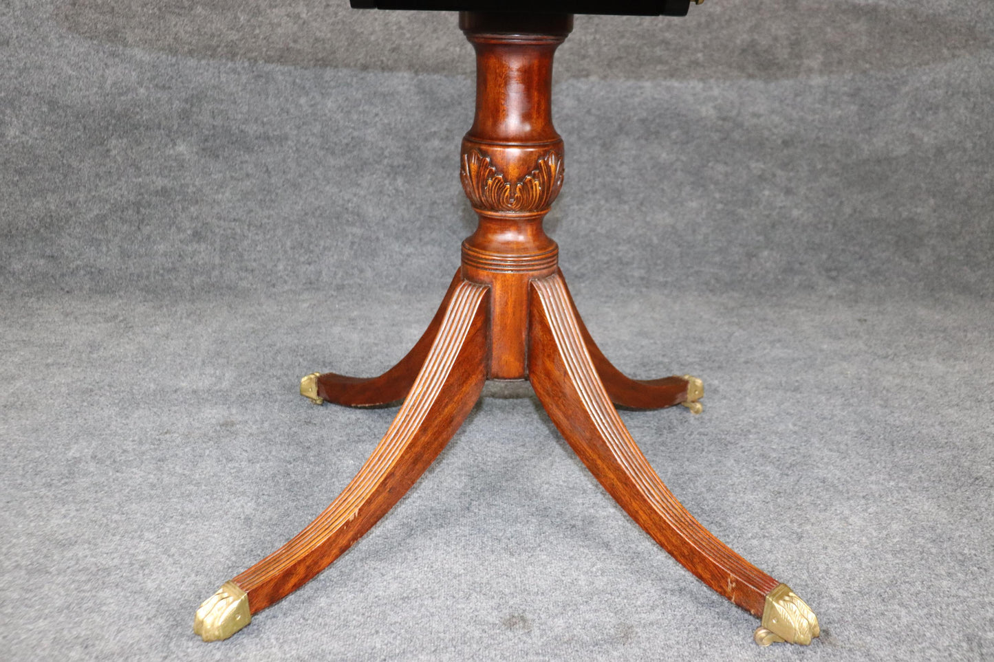 Maitland Smith Mahogany Sheraton Mahogany Leather Tilt Top Card Games Table