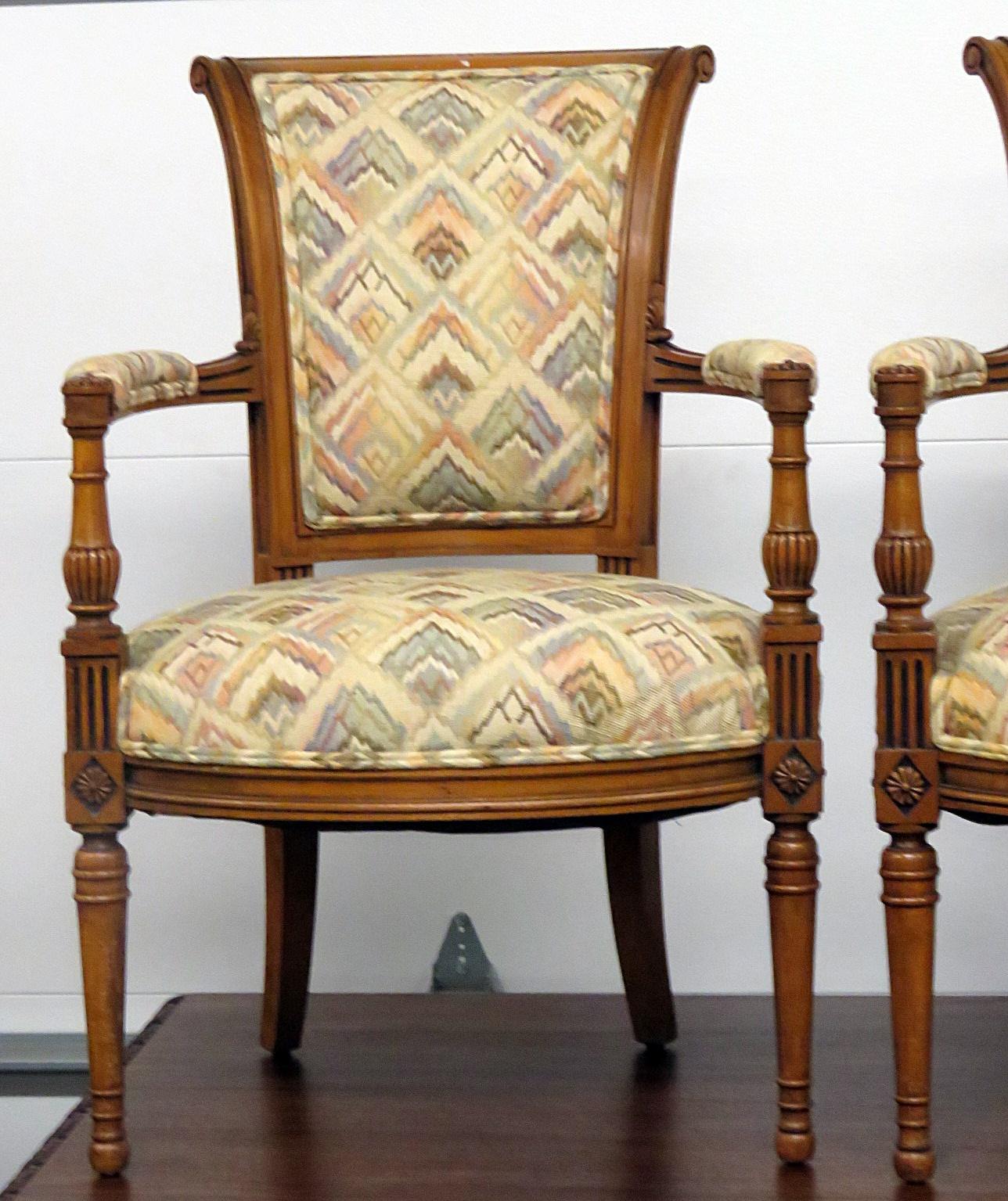 Pair of French Regency Style Fauteuils Armchairs