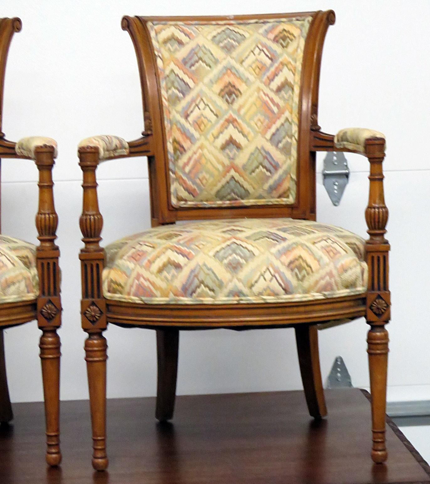 Pair of French Regency Style Fauteuils Armchairs