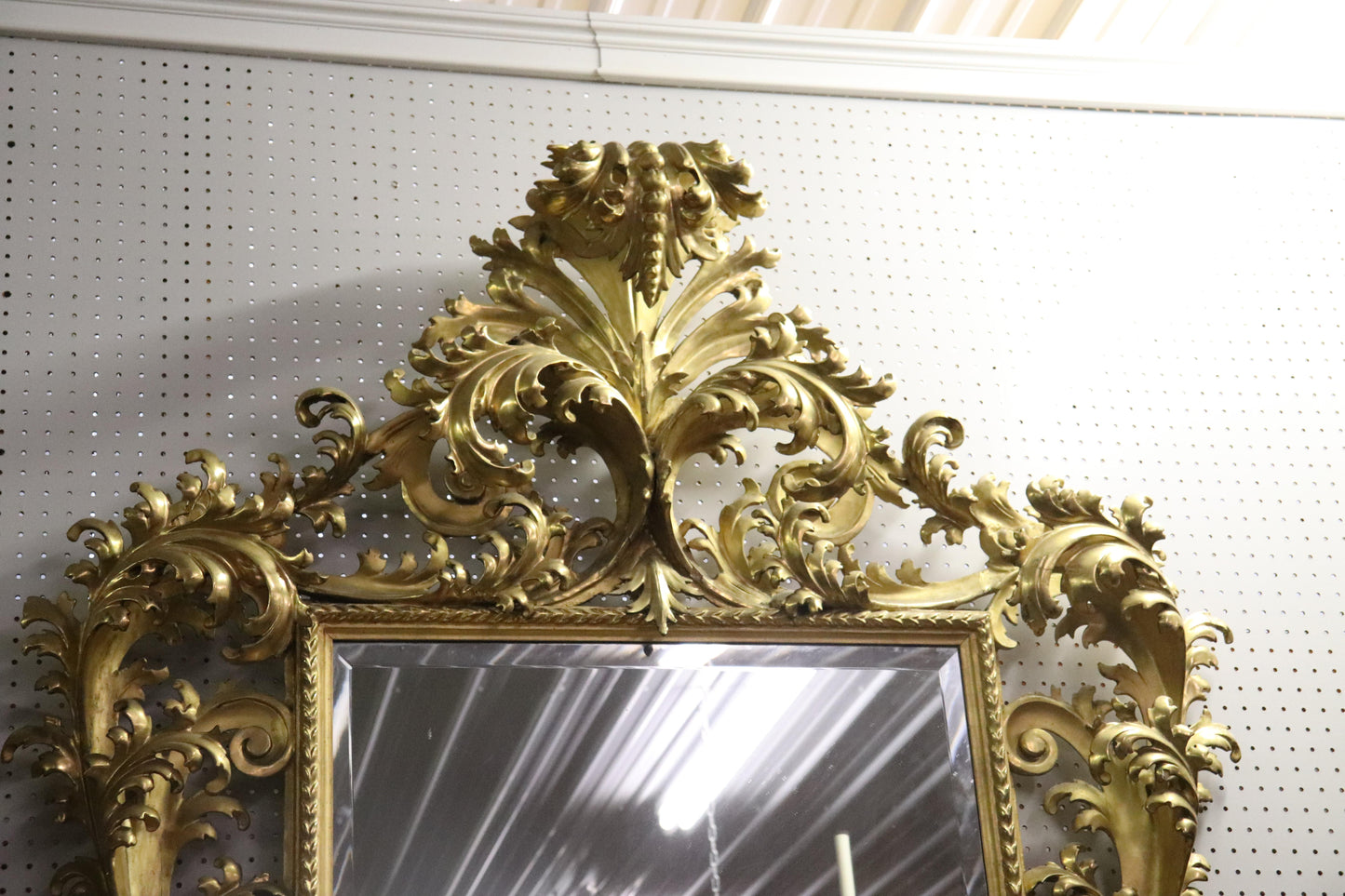 Monumental Giltwood Florentine Mirror with Marble-Top Console Table, circa 1940