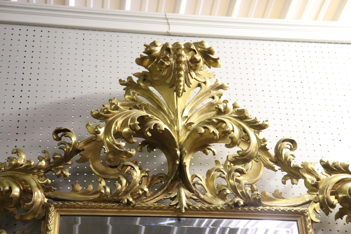 Monumental Giltwood Florentine Mirror with Marble-Top Console Table, circa 1940