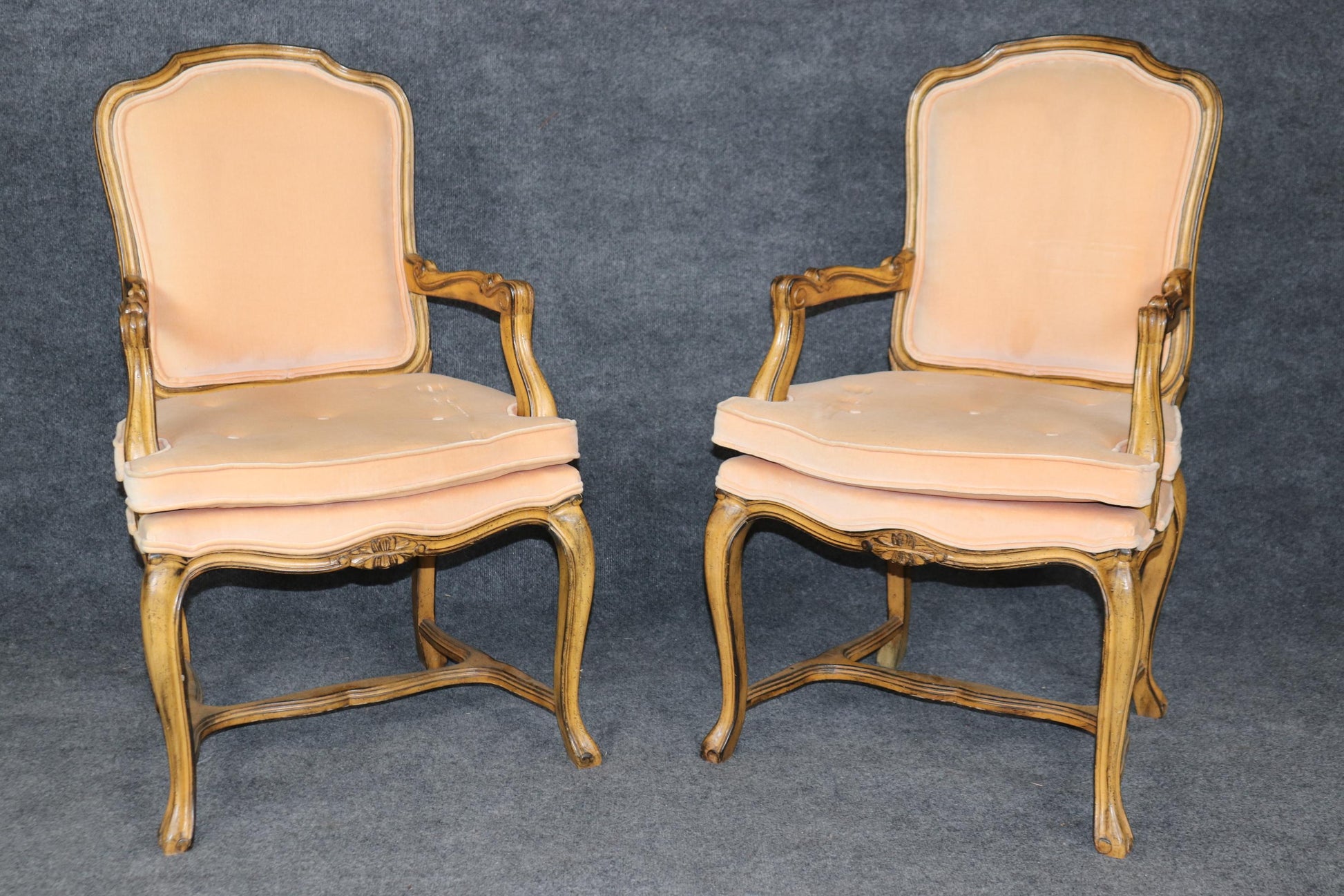 Fine Set of 10 French Carved Walnut Louis XV Dining Chairs