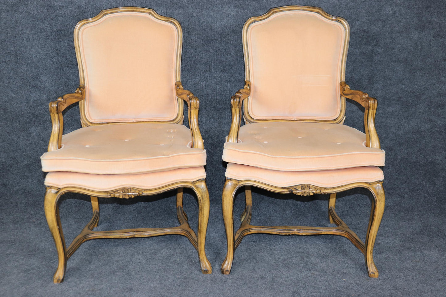 Fine Set of 10 French Carved Walnut Louis XV Dining Chairs