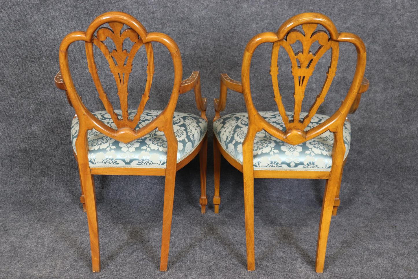 Fantastic set of 8 Antique Adams Paint Decorated Satinwood Dining Chairs