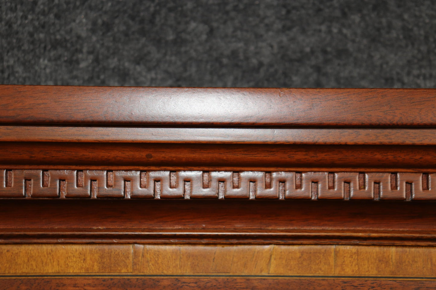 Rare Custom Made Inlaid Satinwood and Mahogany Edwardian Style Fireplace Mantel