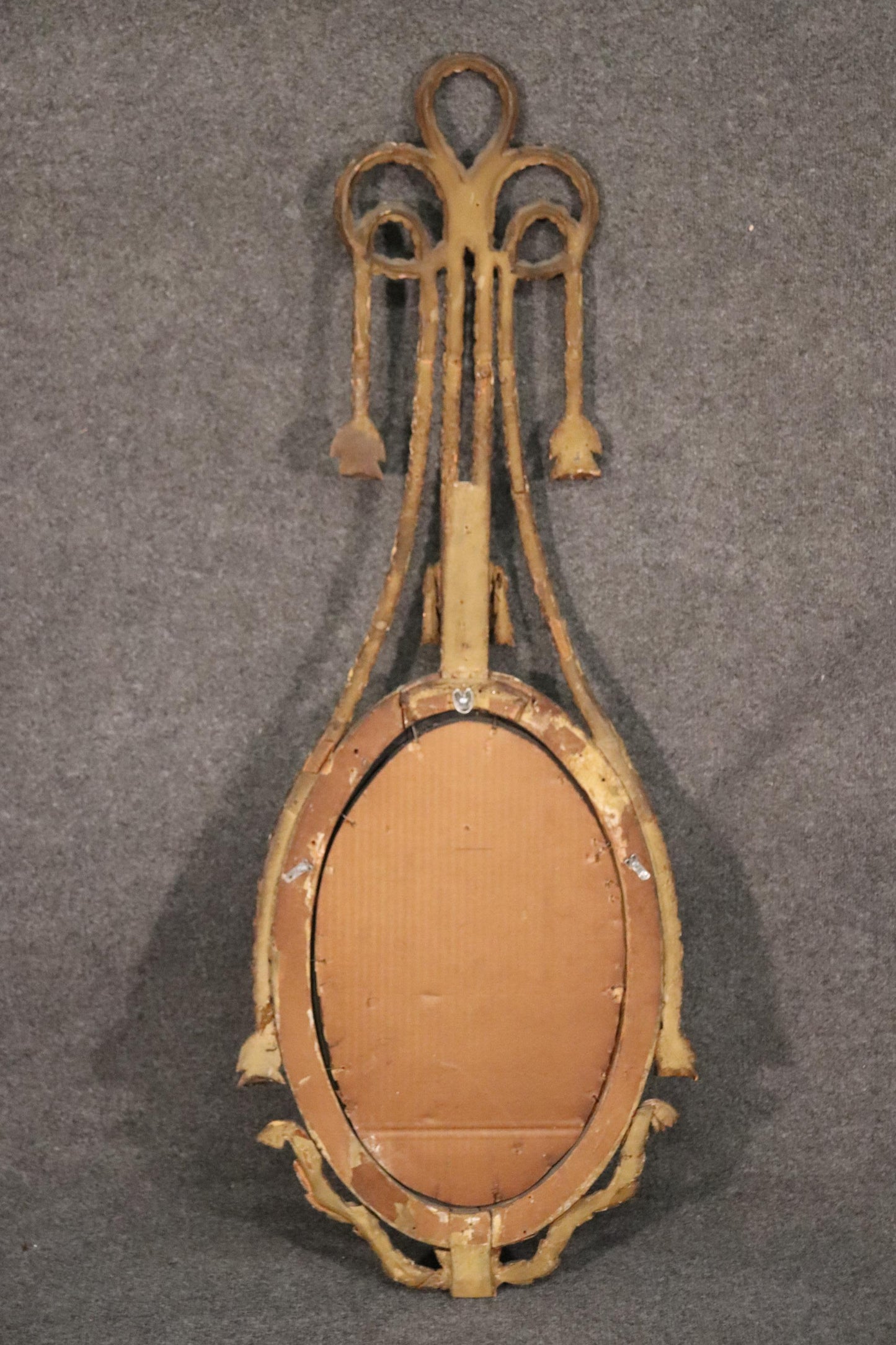 Gilded Italian Rope Tassle Wall Mirror, circa 1950