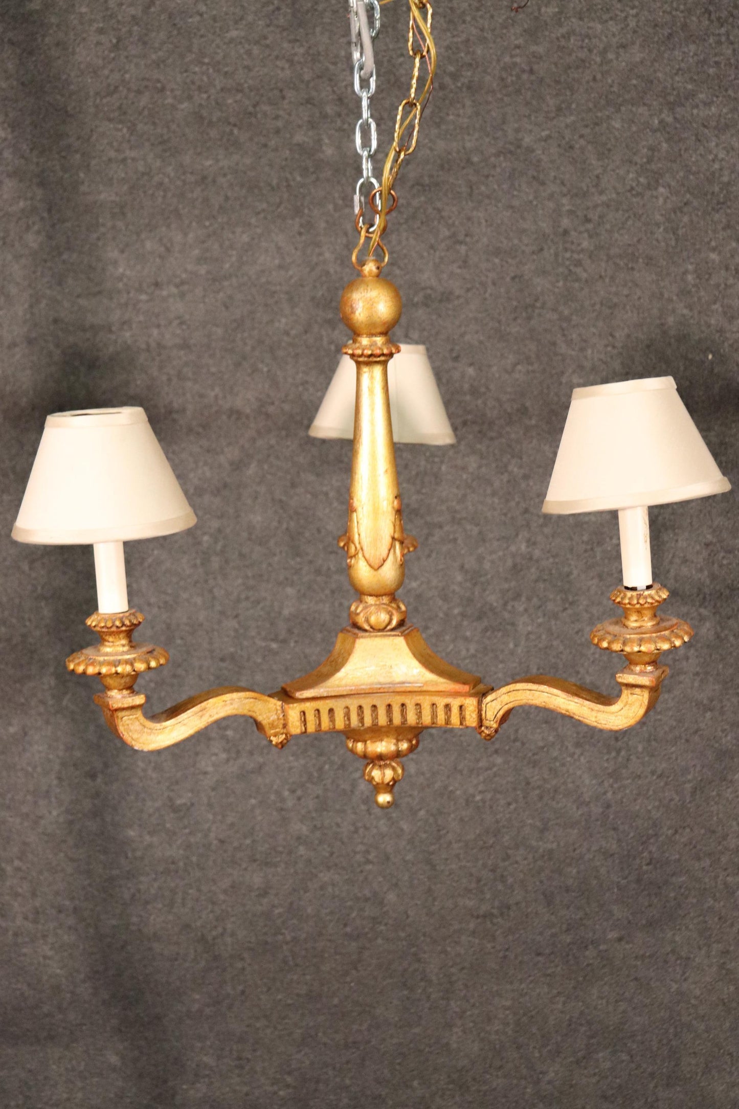 Gilded 3-Arm French Louis XV Style Chandelier