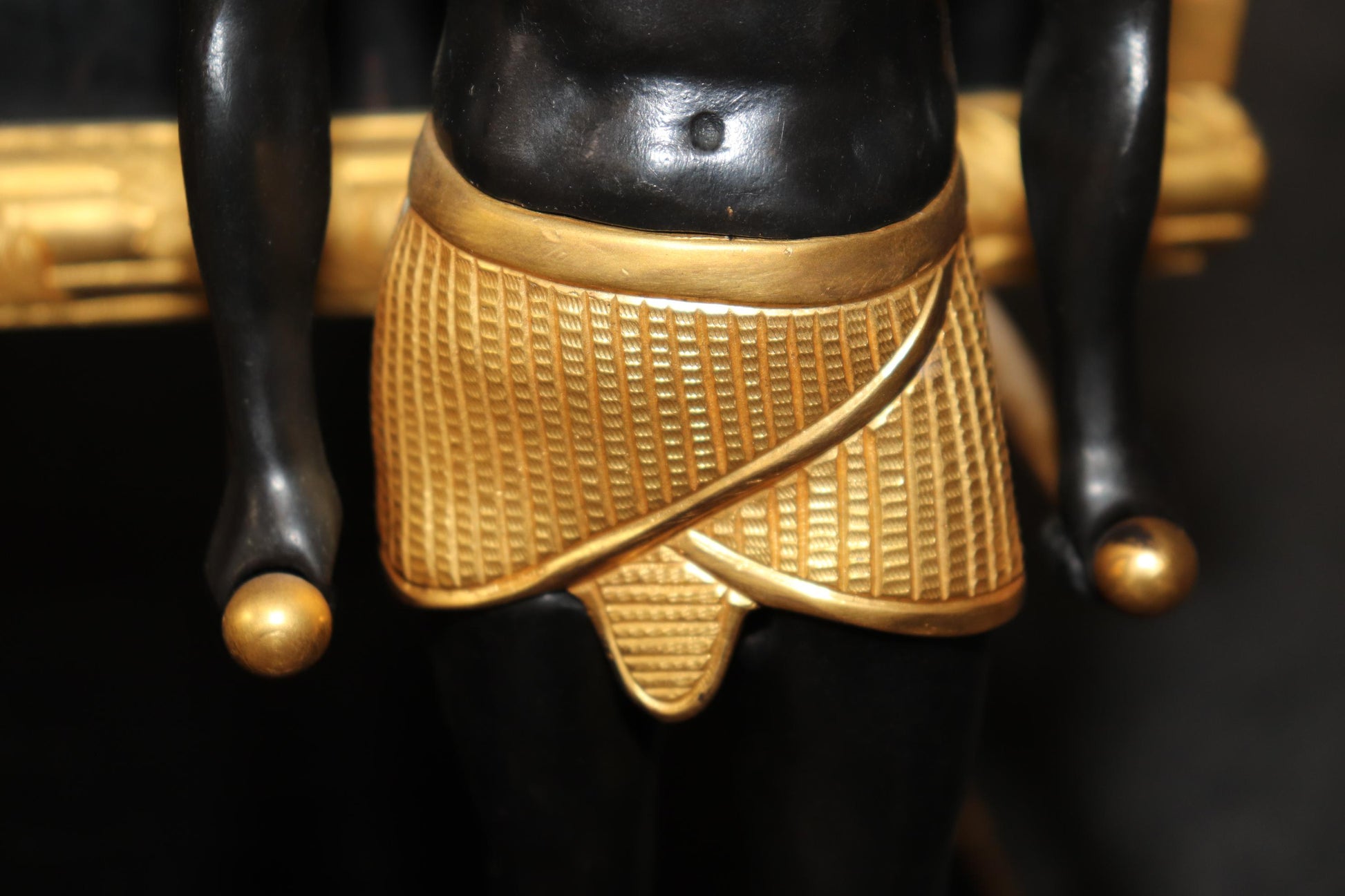 French Egyptian Revival Ebonized Gilt Metal Figural Planter Circa 1950s