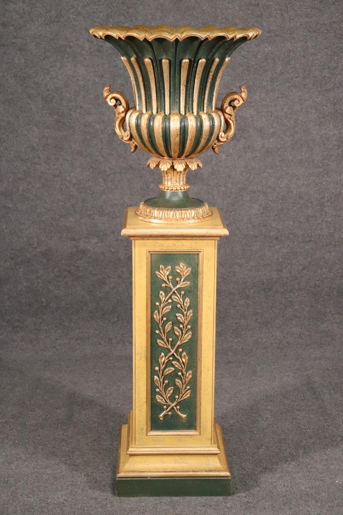 Gilded and Paint Decorated Venetian Style Floor Standing Plantstand Planter