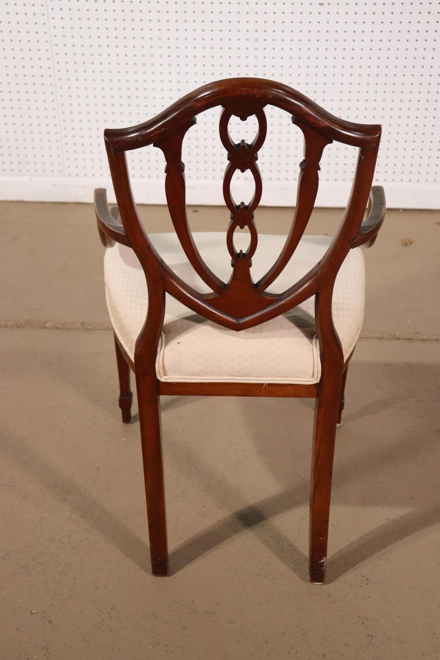 Finely Paint Decorated Adams Style Shield Back Armchair