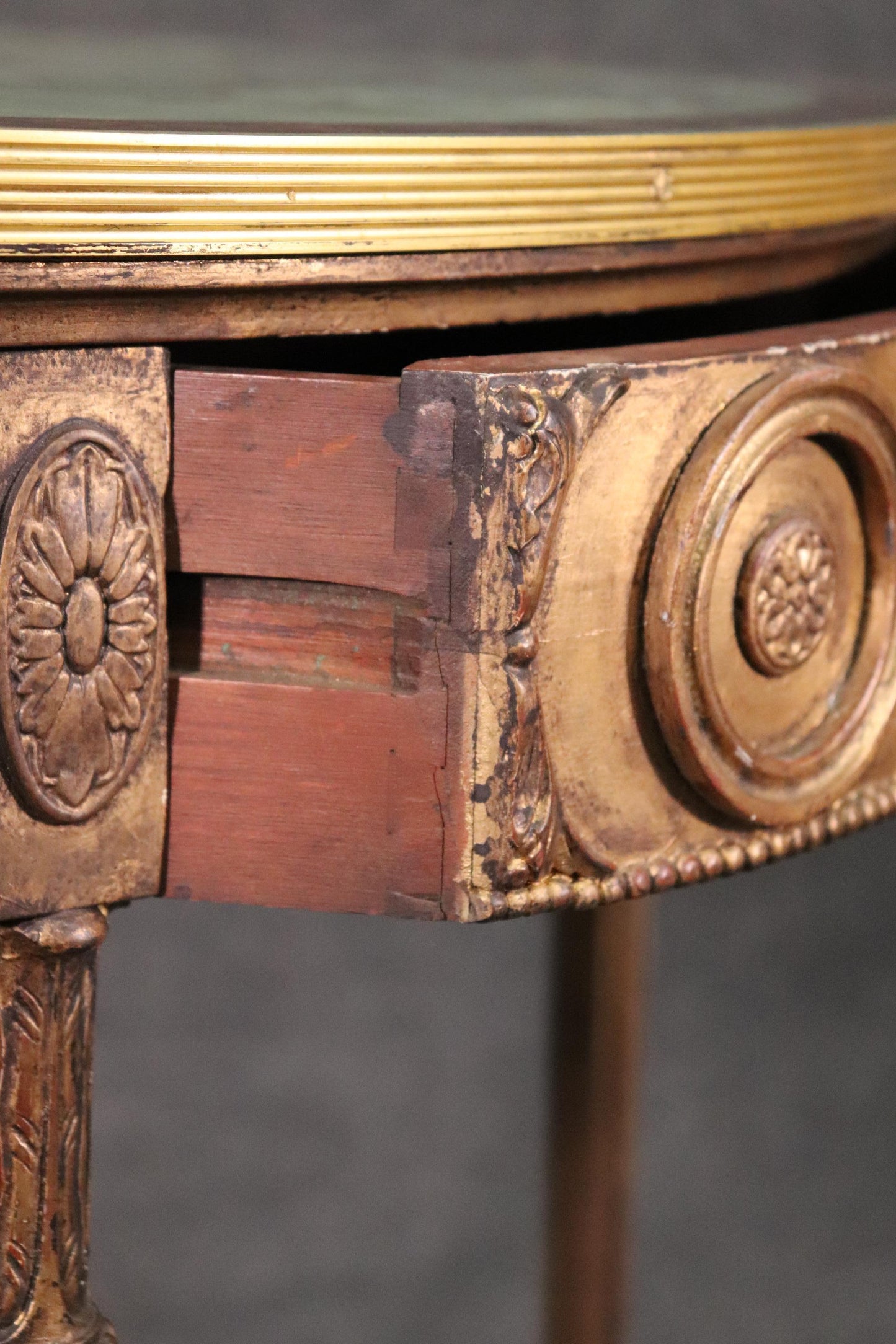 Fine Quality Paint Decorated Gilded Adams Demilune Console Table, Circa 1890