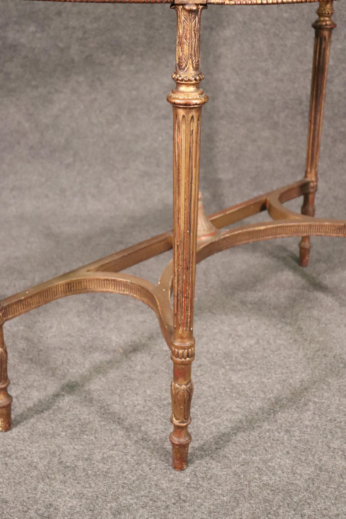 Fine Quality Paint Decorated Gilded Adams Demilune Console Table, Circa 1890