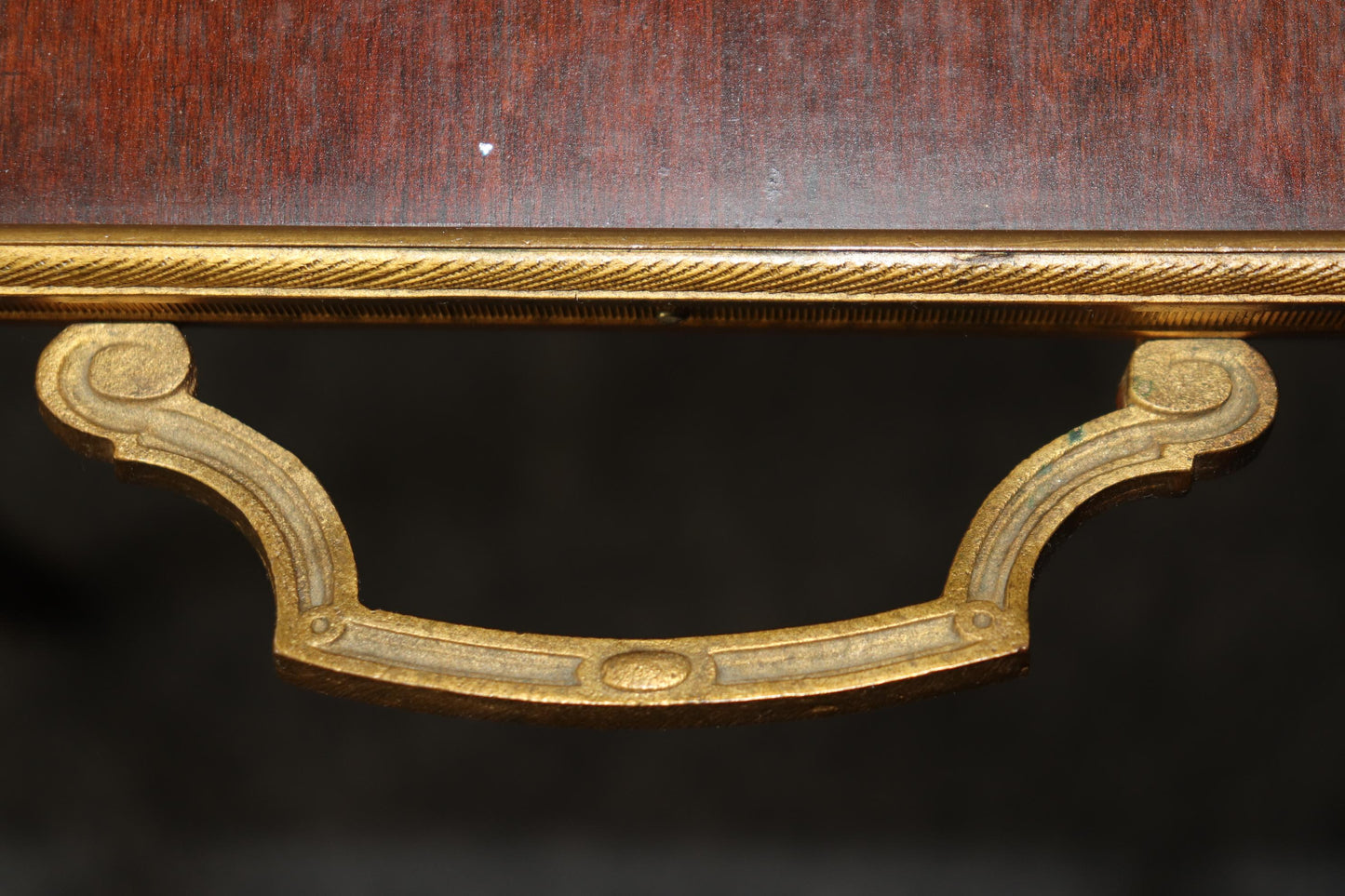 Fine Quality French Dore' Bronze and Mahogany Directoire Dessert Tray Top Table