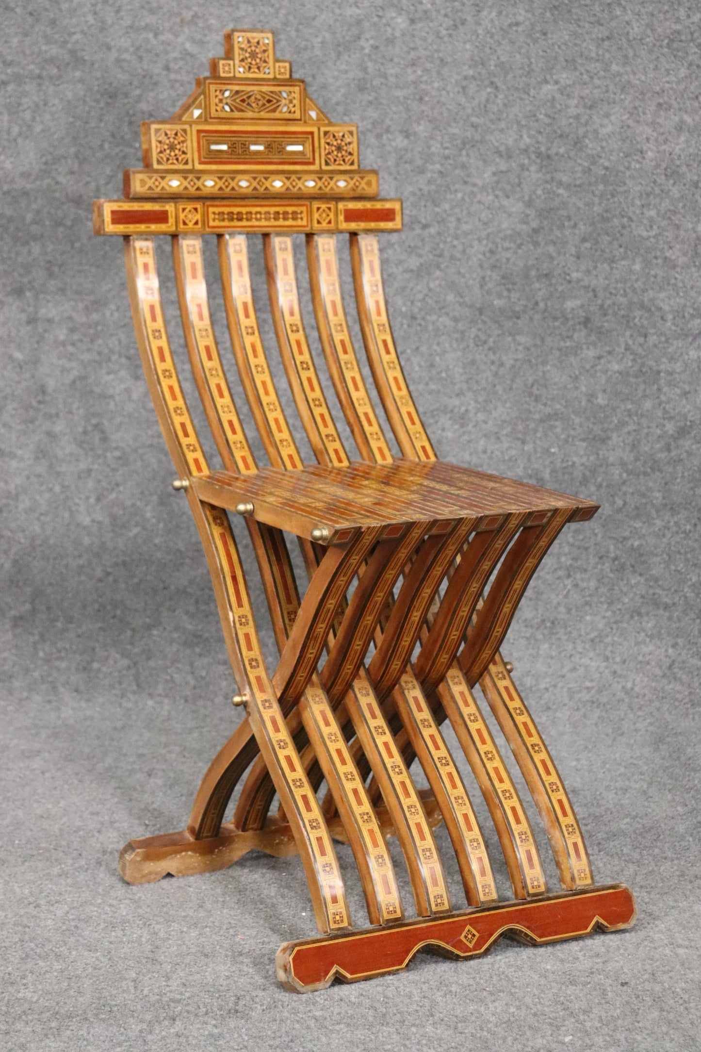 Inlaid Folding Syrian Decorative Chair