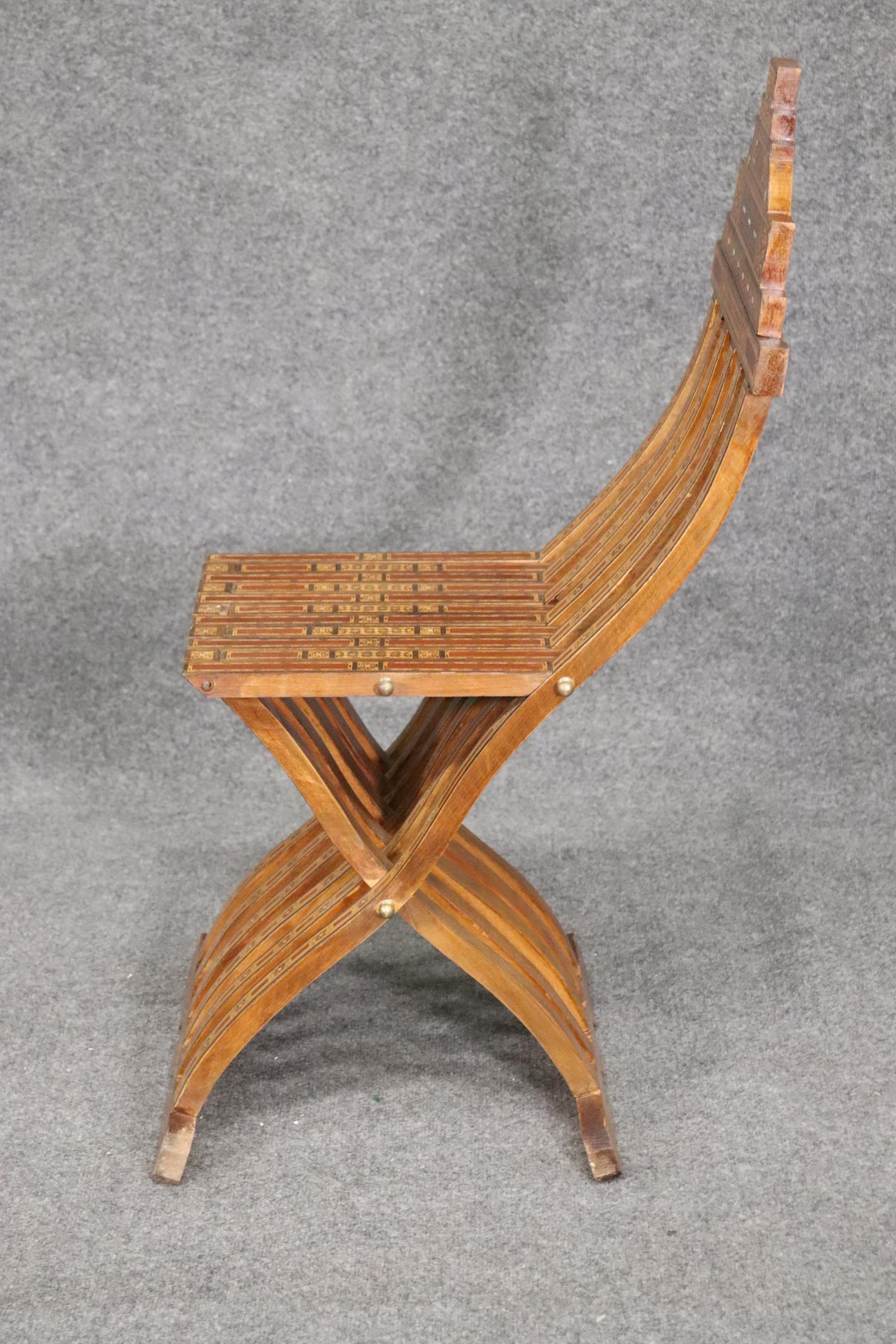 Inlaid Folding Syrian Decorative Chair