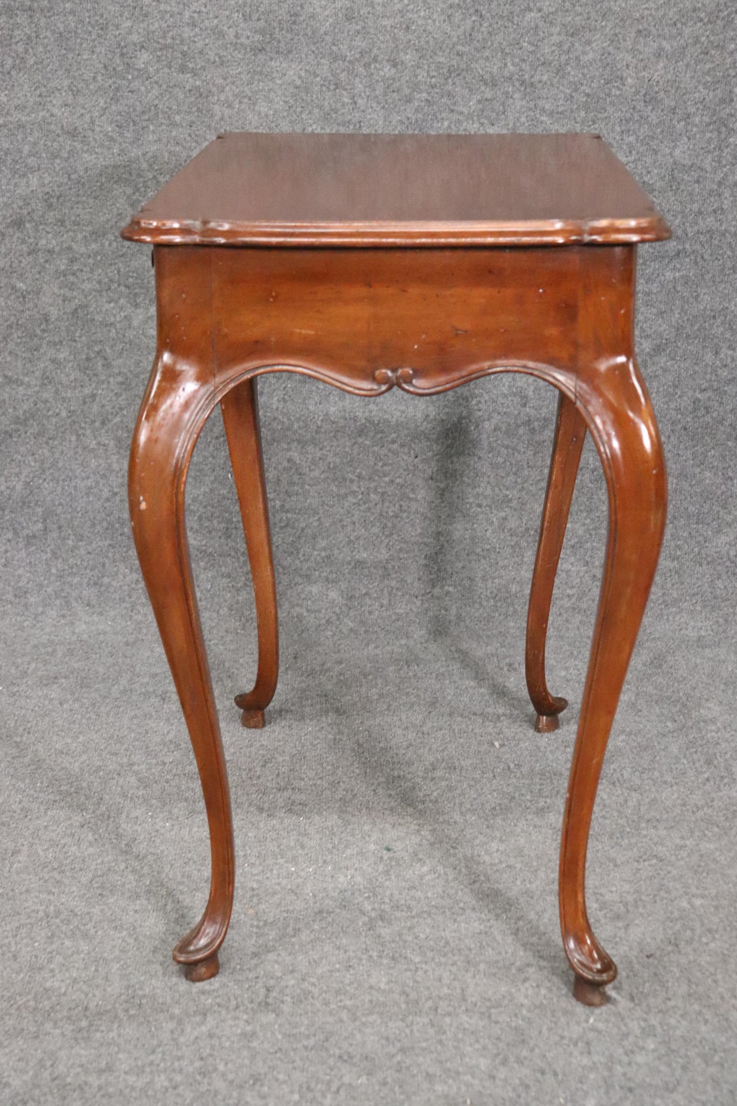 Antique French Country Louis XV Walnut Writing Desk Table, Circa 1920