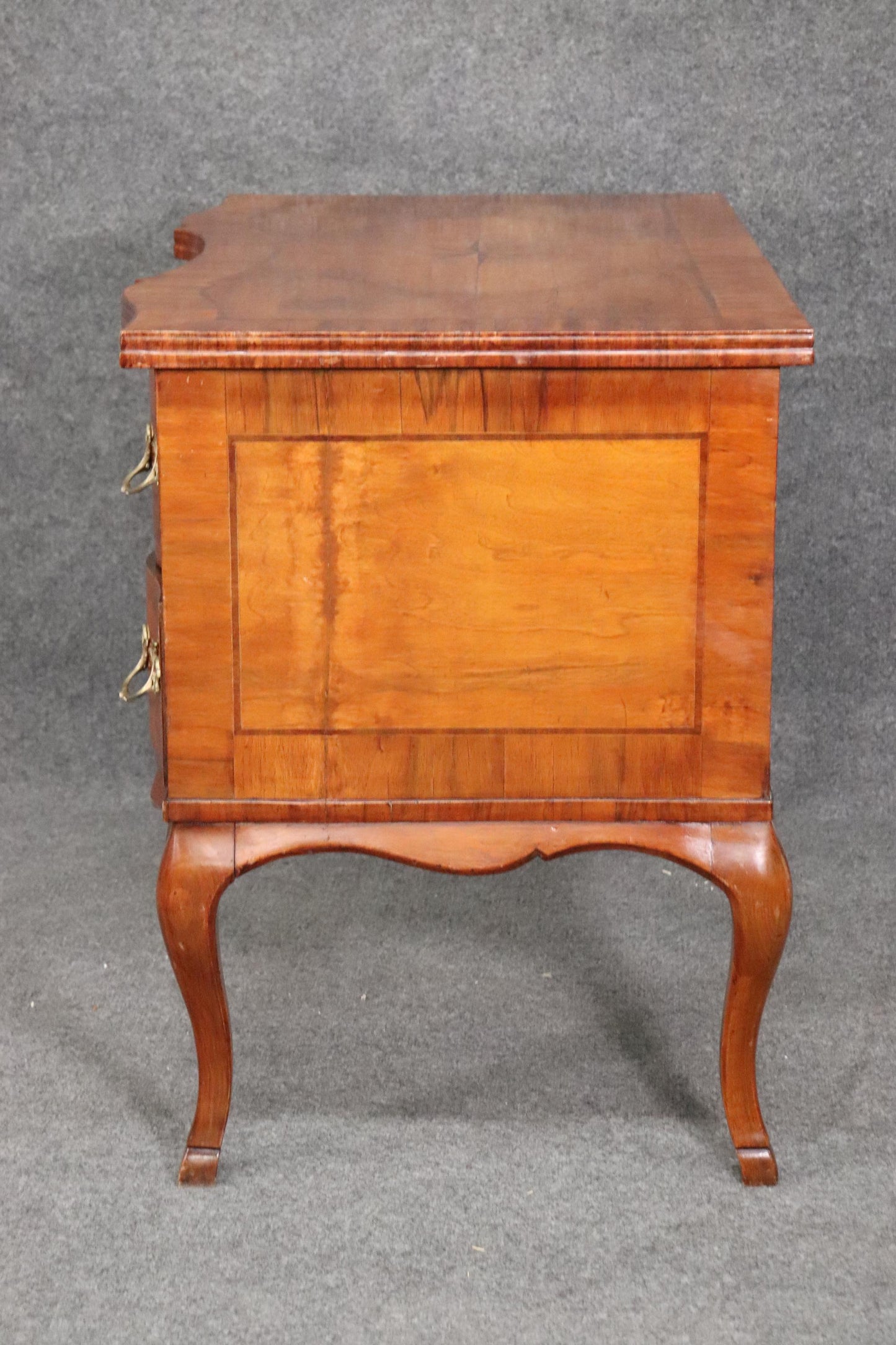 Gorgeous Inlaid Continental Louis XV Style Walnut Writing Desk circa 1920s