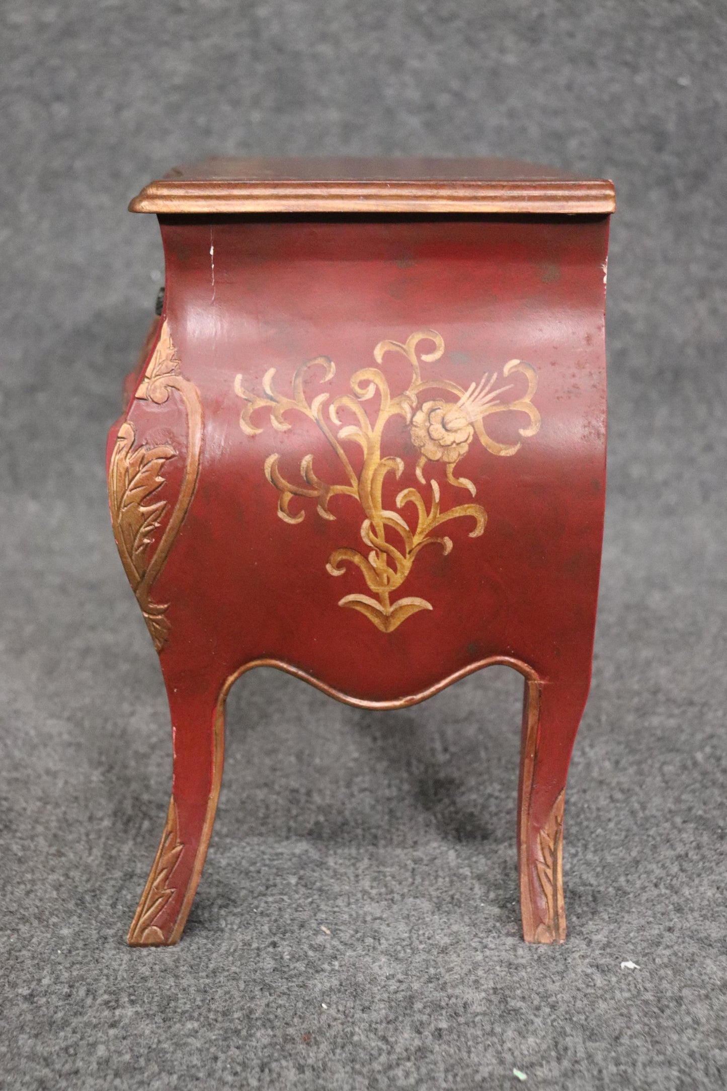 French Louis XV Style Paint Decorated Petite Commode Jewelry Box, Circa 1970