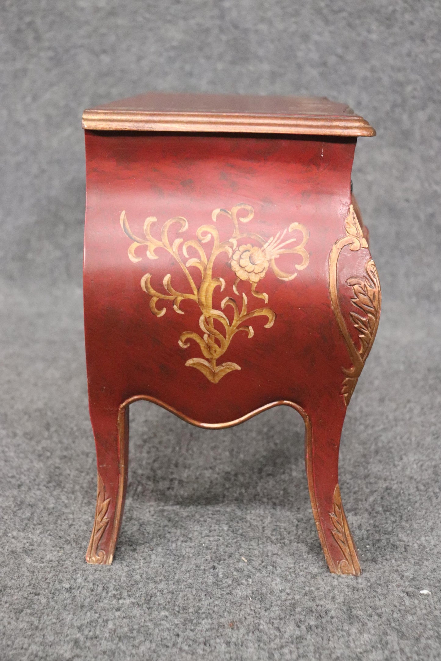 French Louis XV Style Paint Decorated Petite Commode Jewelry Box, Circa 1970