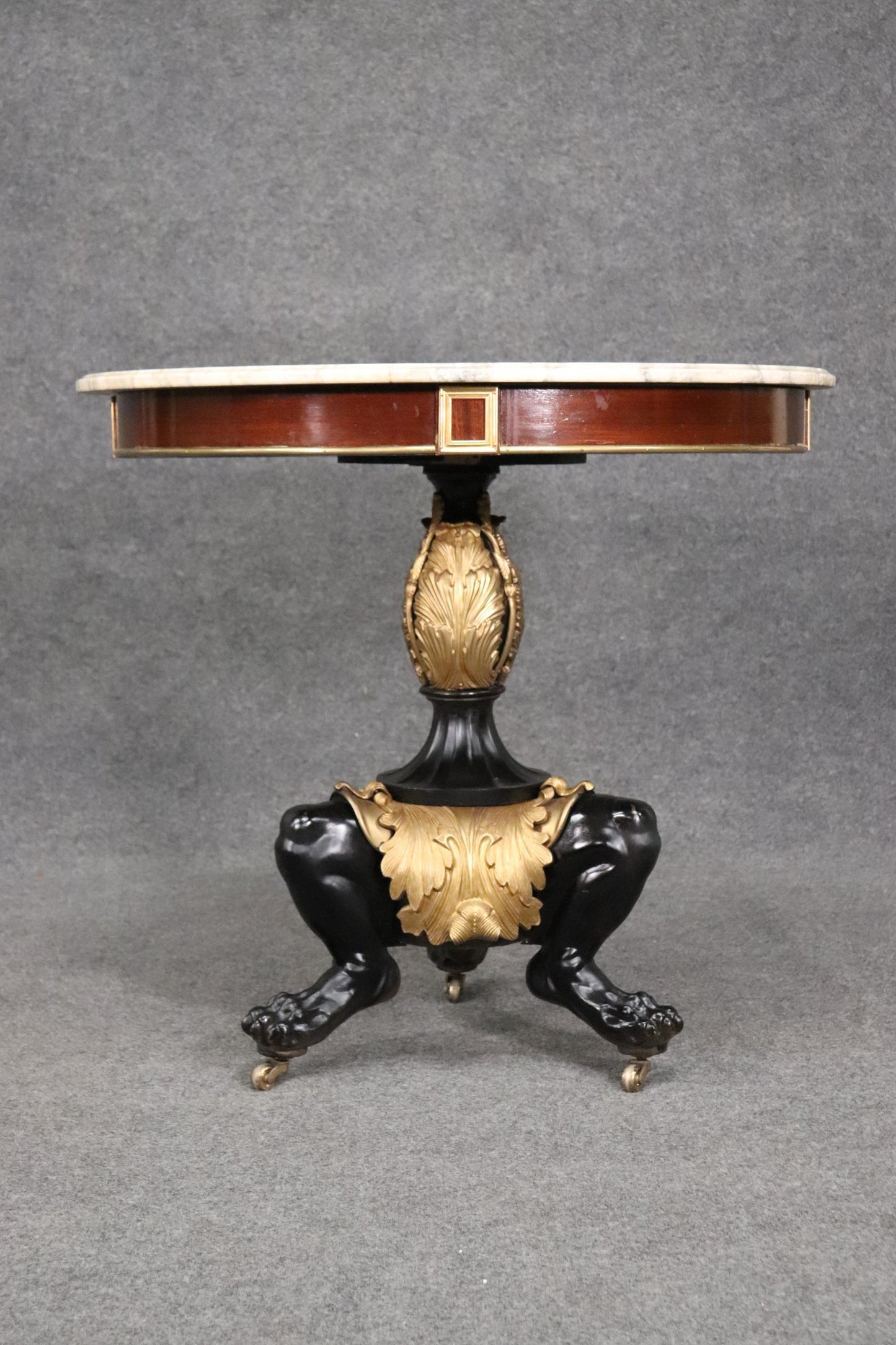 Fine Solid Bronze and Marble Russian Neoclassical Center Table, Circa 1900s