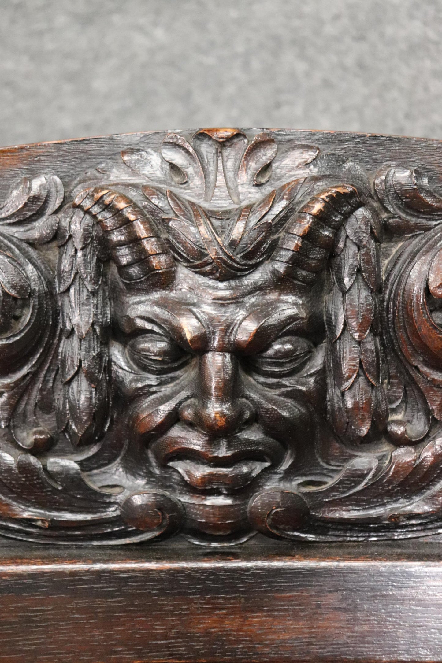 Monumental Carved Walnut Victorian Walnut Griffin Bench with Paw Feet circa 1890