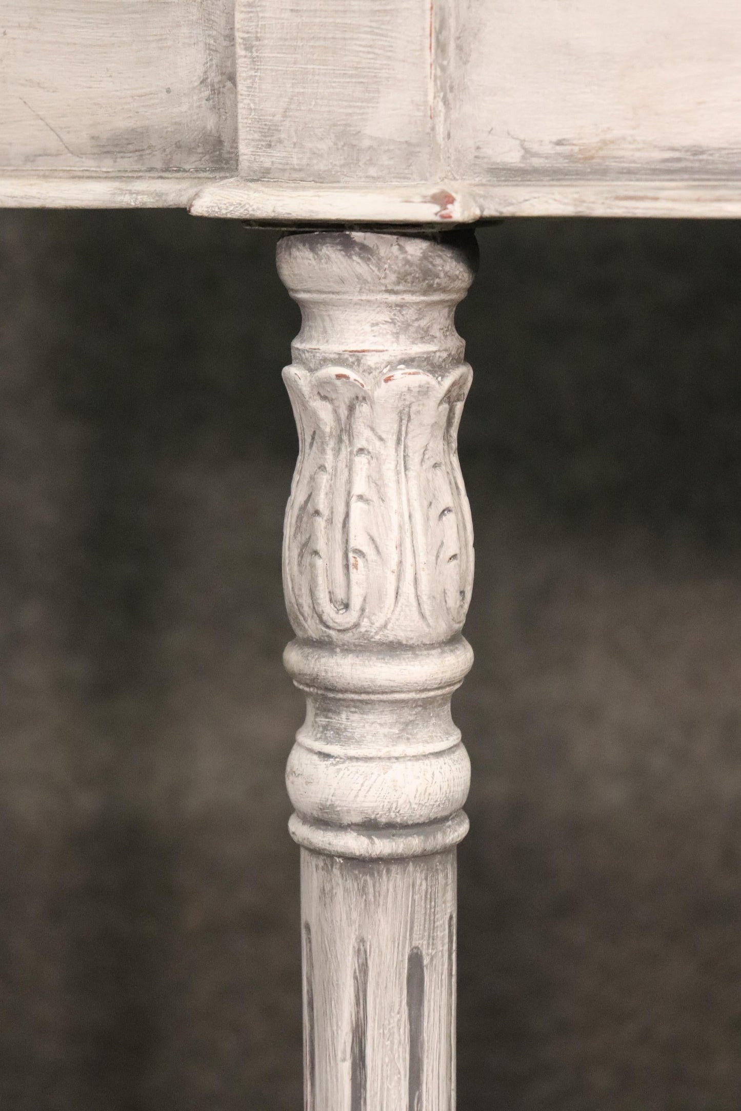 Chic Antique White Painted Demilune French Louis XVI Console Table