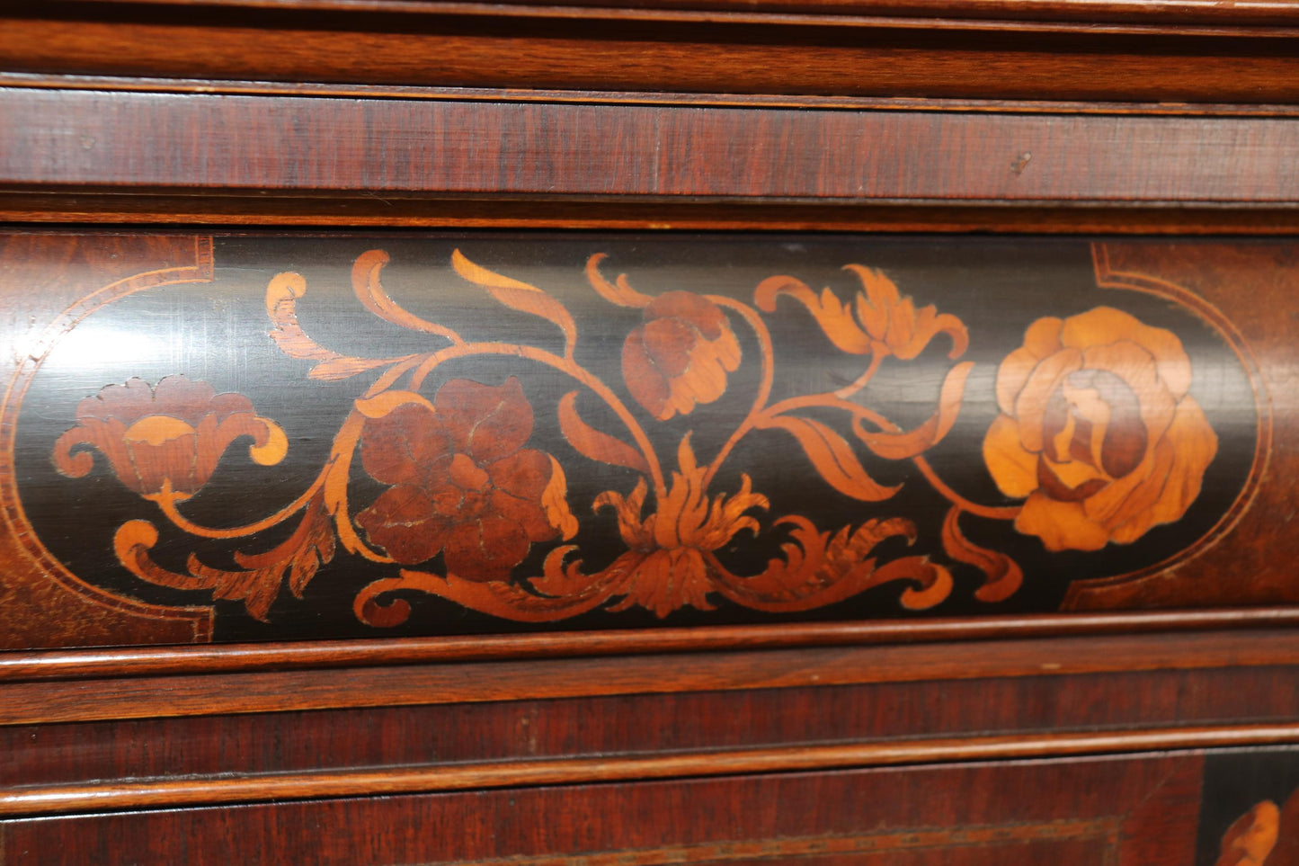 Fine Quality American Made Inlaid Walnut William and Mary Style Tall Chest