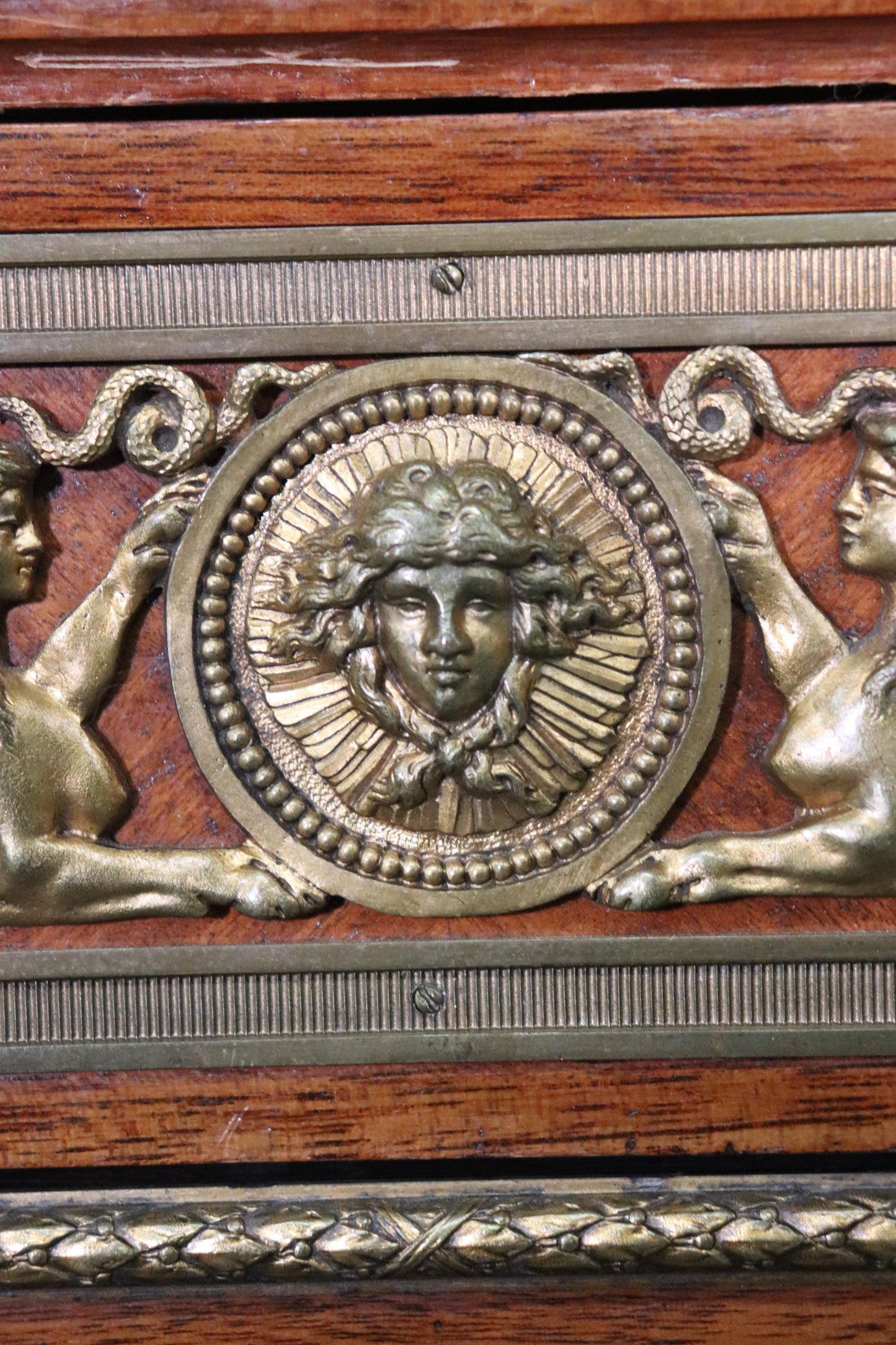 Superb Dor'e Bronze Mounted Figural Sideboard Attributed to Francois Linke