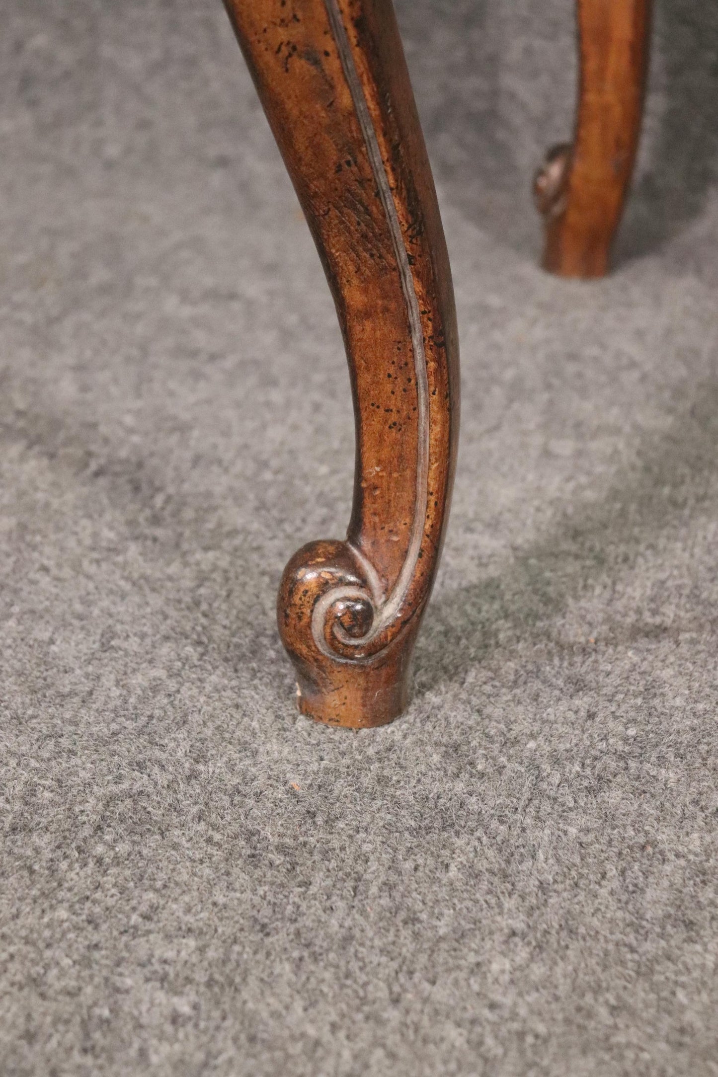 French Louis XV Rococo Style Walnut Writing Desk Table Circa 1960s