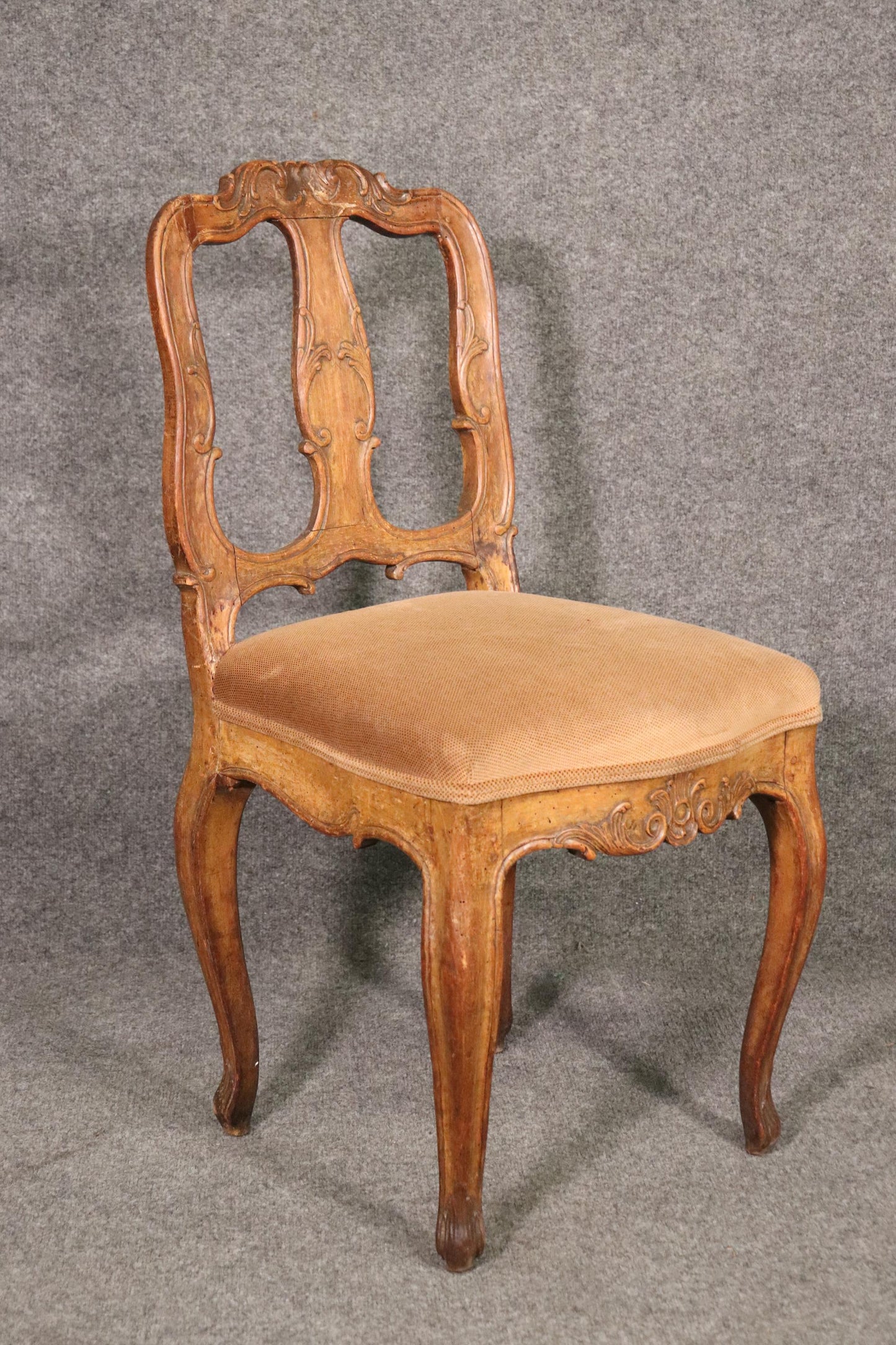 Period 1770s Era Italian Provincial Walnut Desk or Vanity Chair