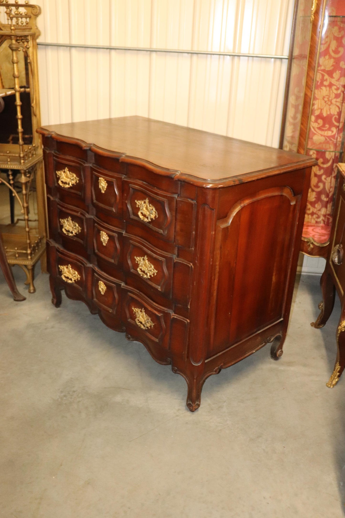 Antique Period French Louis XV French Provincial Walnut Commode Circa 1840