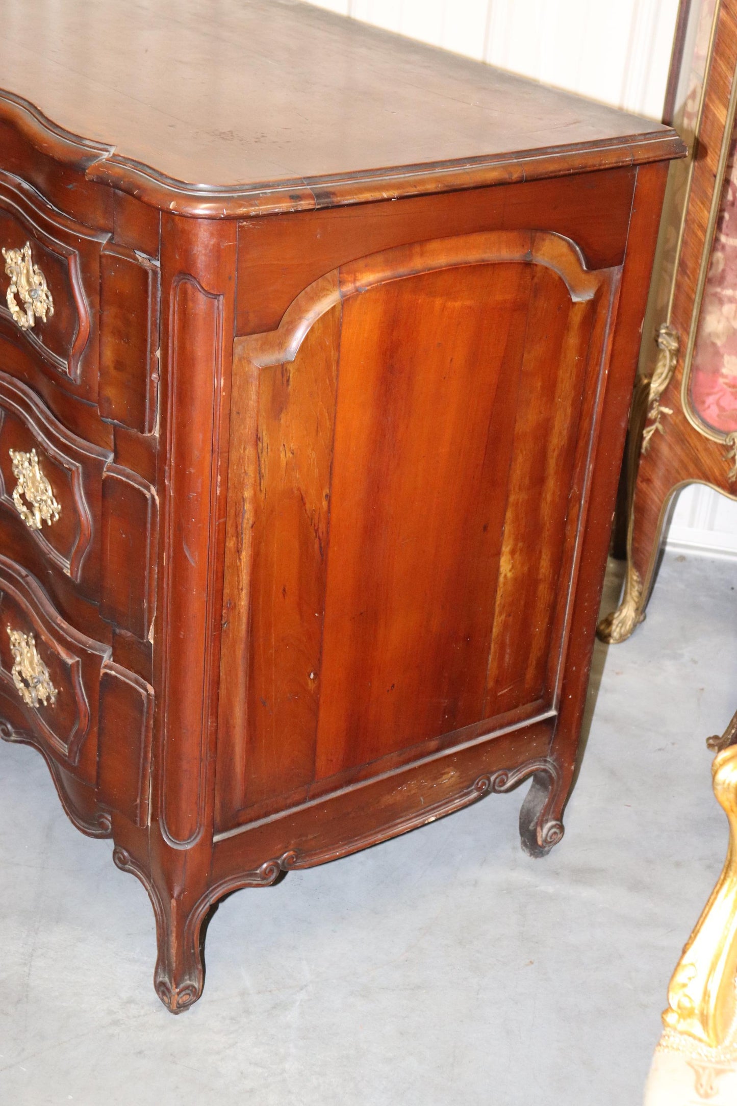 Antique Period French Louis XV French Provincial Walnut Commode Circa 1840