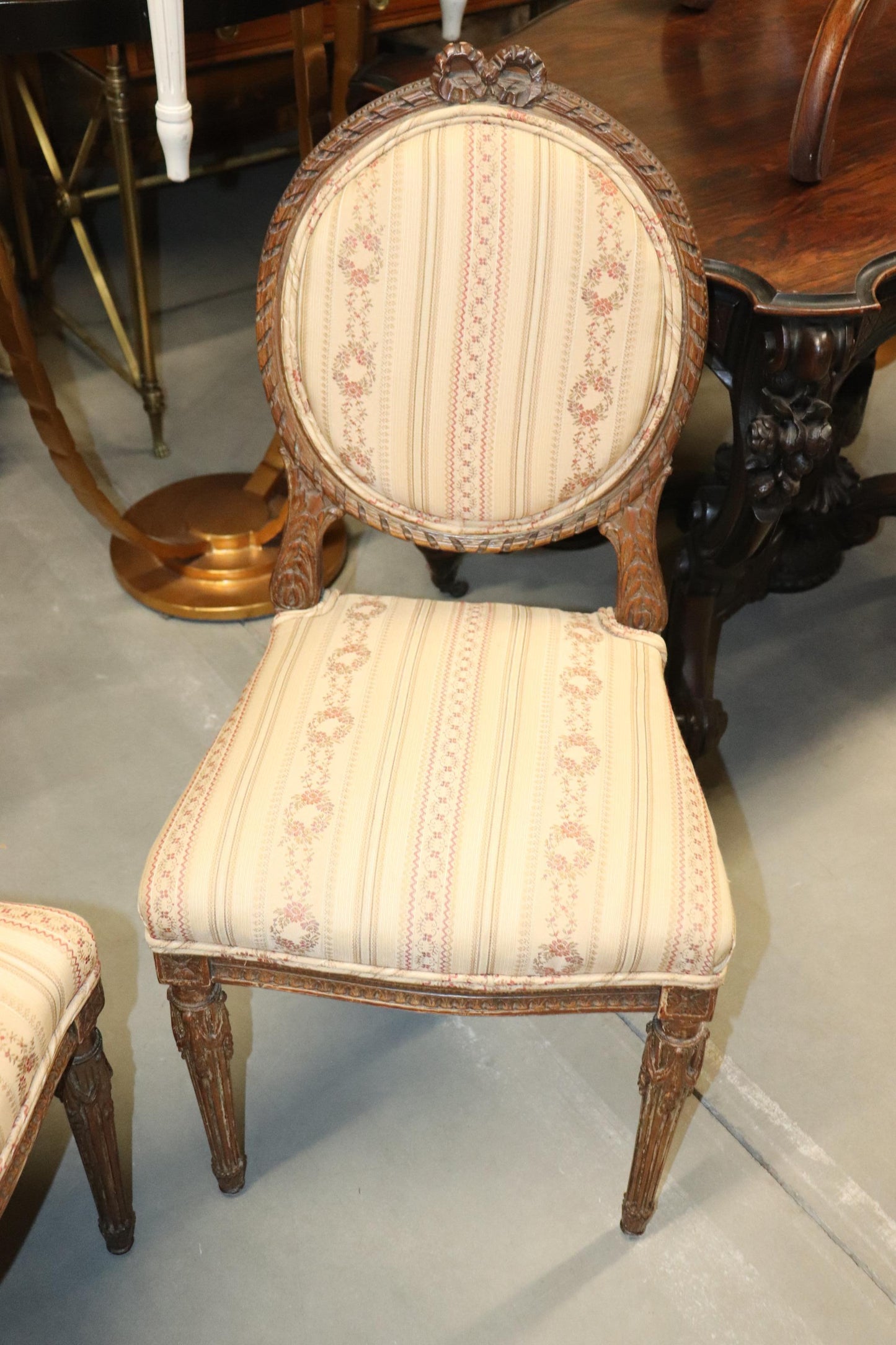 Fine Quality Pair of French Louis XVI Carved Side Chairs, Circa 1940s