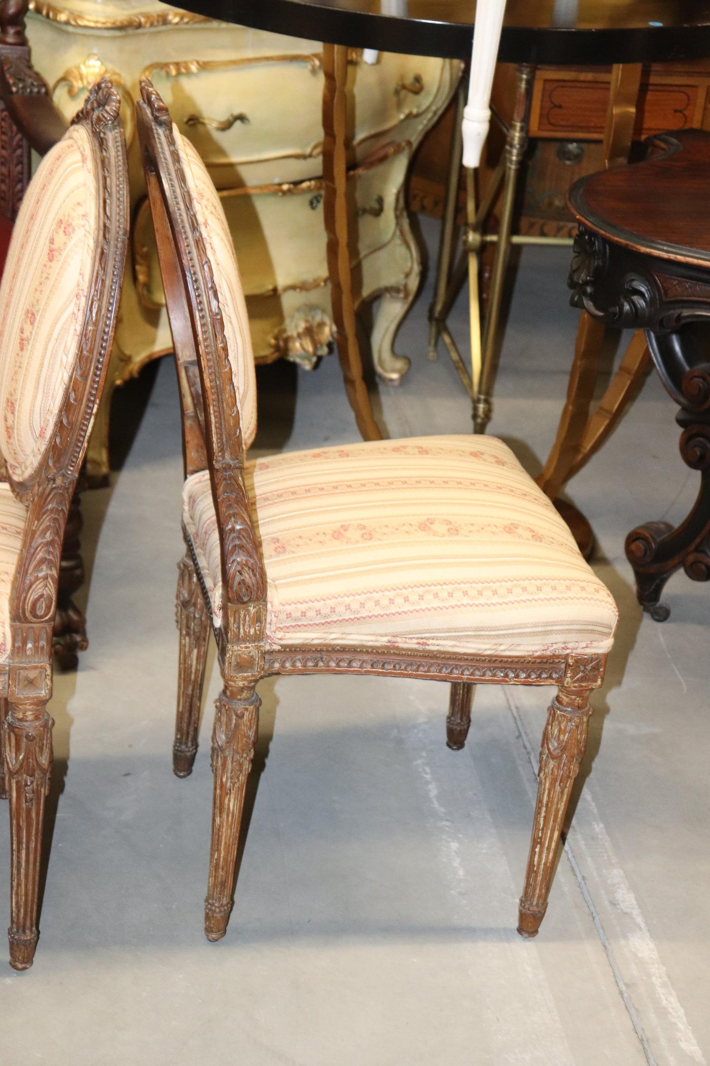 Fine Quality Pair of French Louis XVI Carved Side Chairs, Circa 1940s