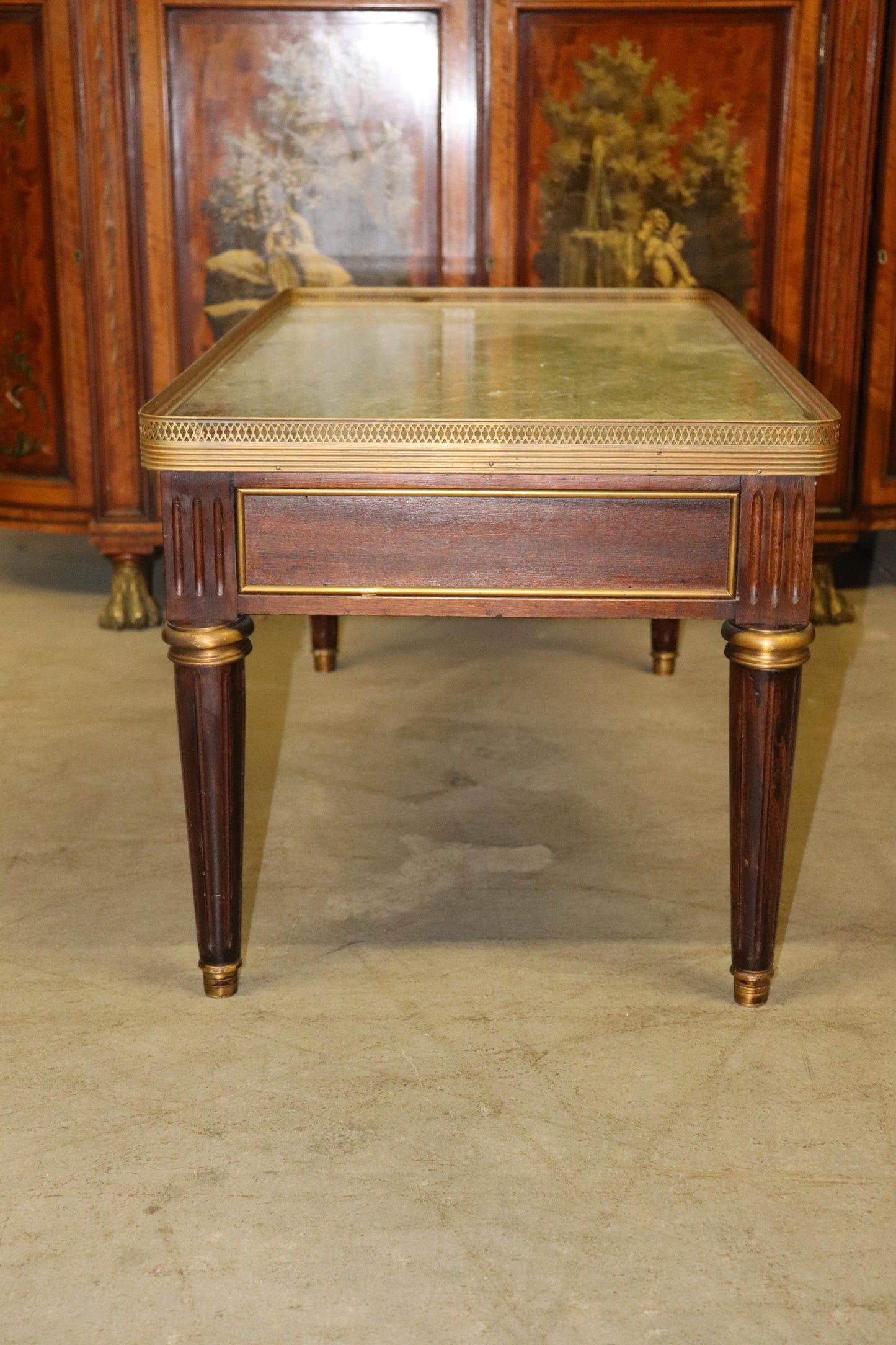 Fine Quality French Green Marble Top Bronze Mounted Louis XVI Coffee Table