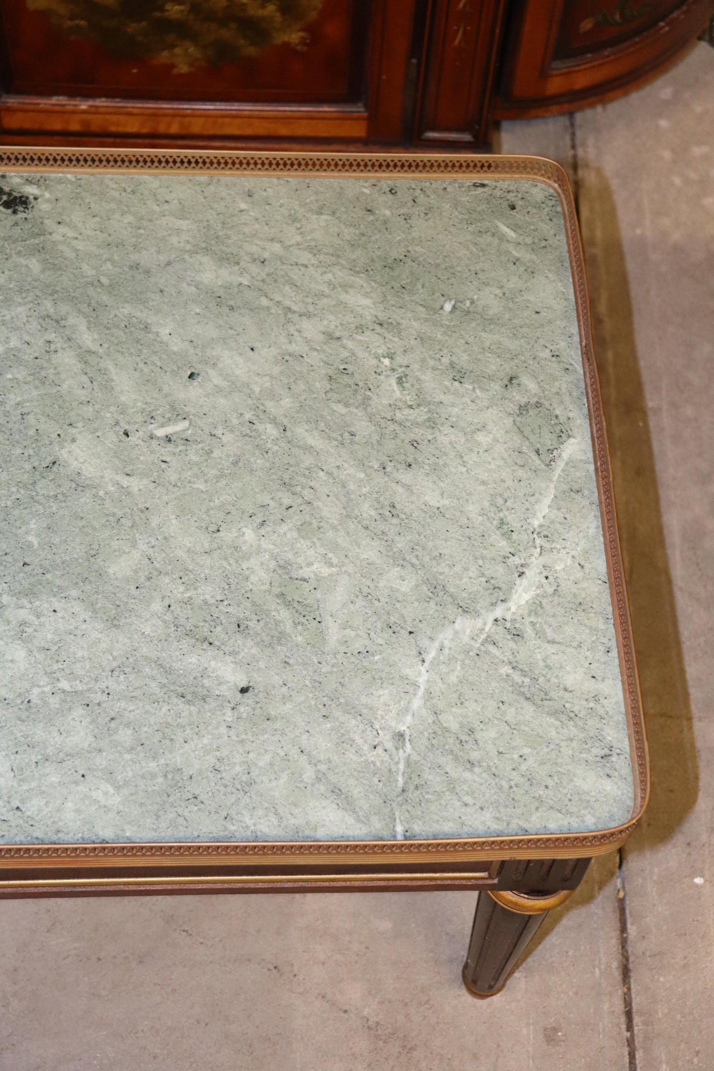 Fine Quality French Green Marble Top Bronze Mounted Louis XVI Coffee Table