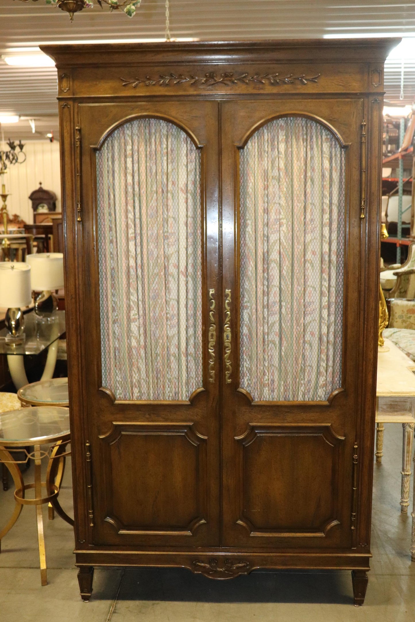 Auffray & Co Walnut French Louis XVI Open Door Armoire Circa 1960