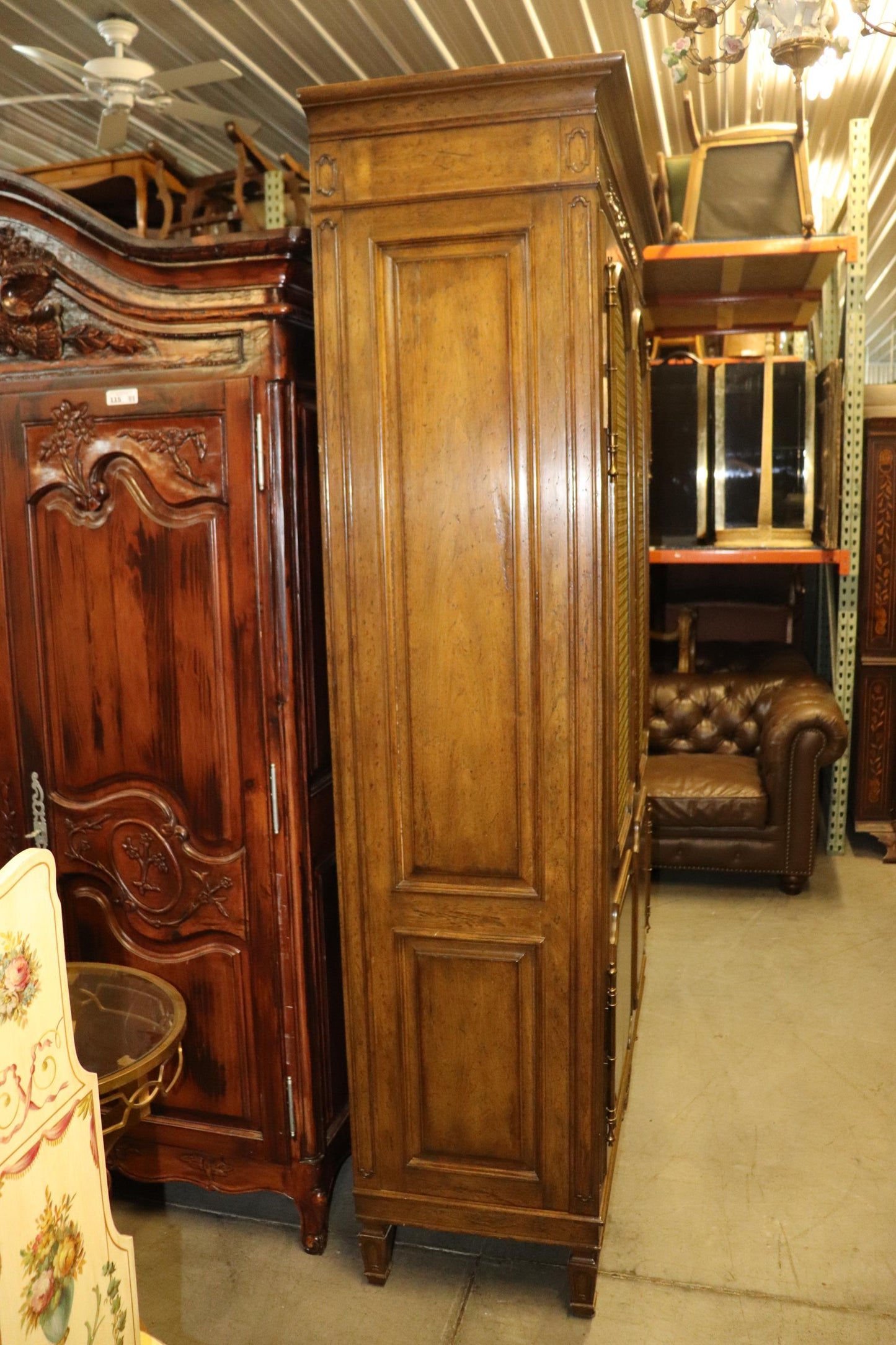 Auffray & Co Walnut French Louis XVI Open Door Armoire Circa 1960