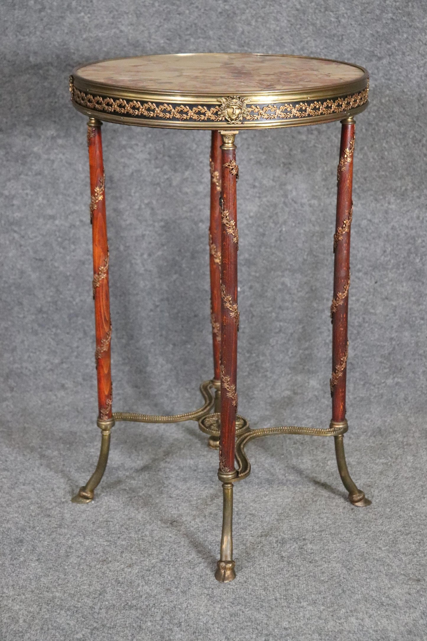 Fine Adam Weisweiler Style Bronze Mounted Breche d' Alep Marble Top Table