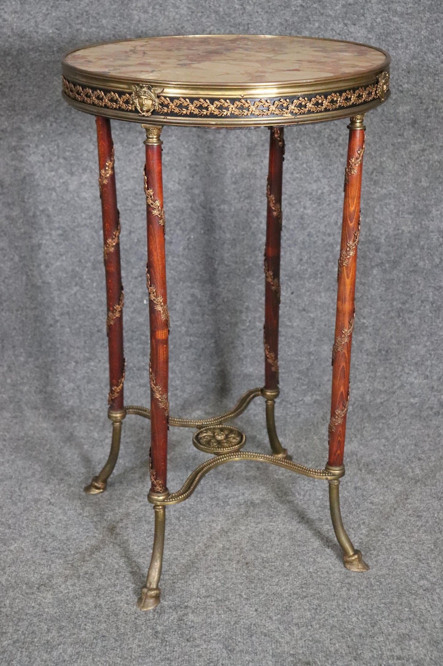 Fine Adam Weisweiler Style Bronze Mounted Breche d' Alep Marble Top Table