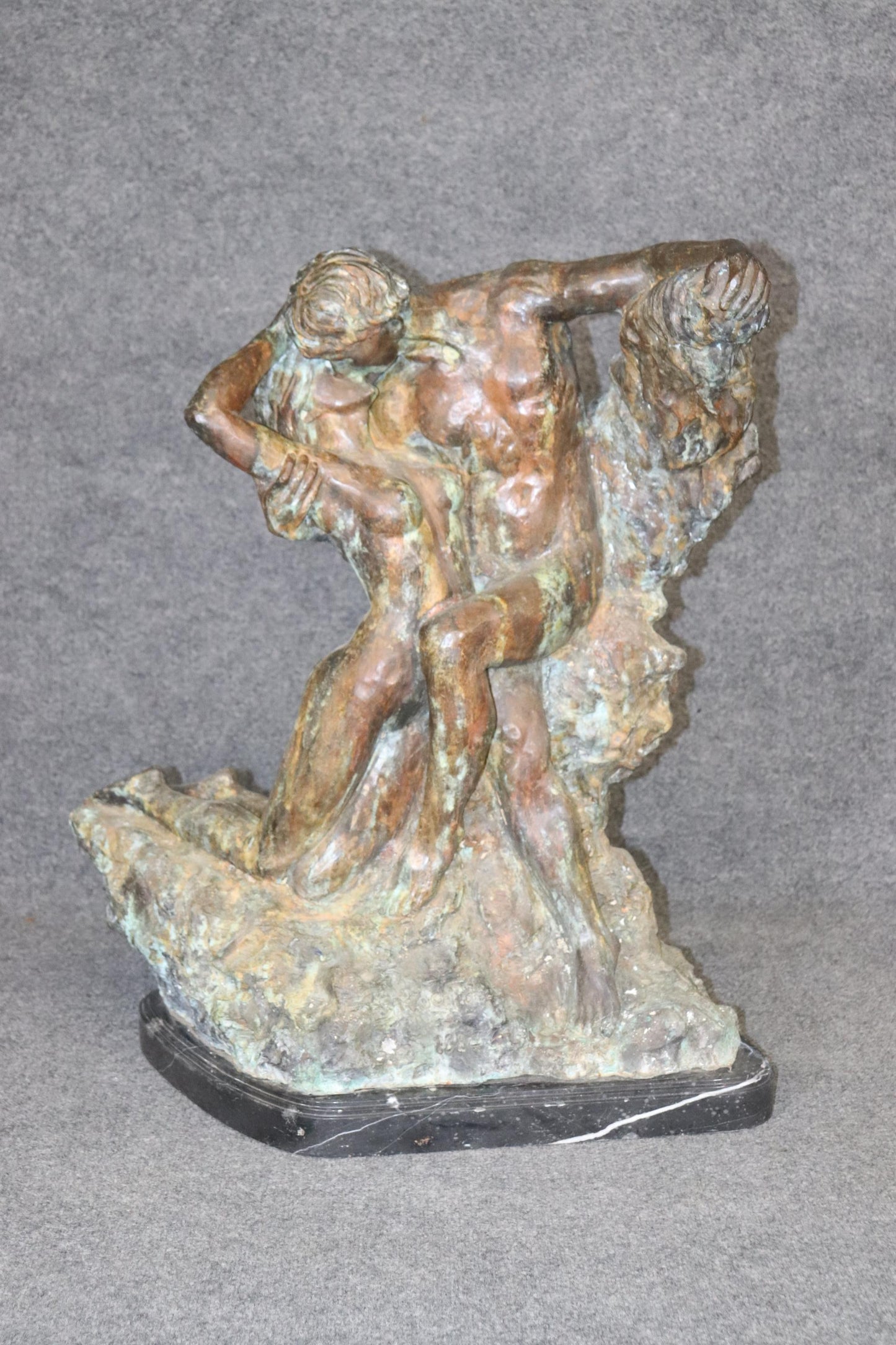 Large Auguste Rodin Bronze of "The Kiss' Later Exact Duplicate of the Original