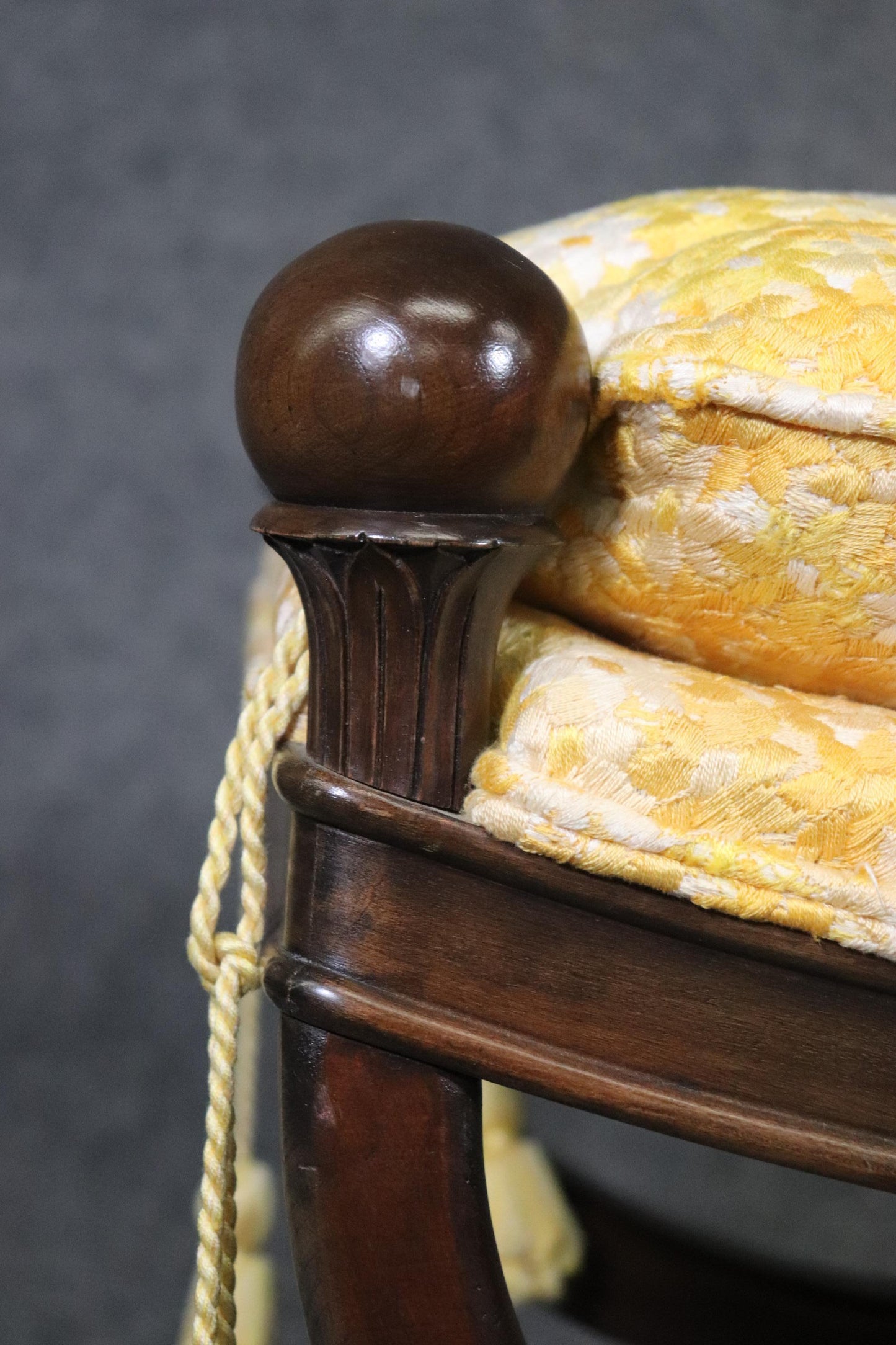 Pair Maison Jansen Attributed Mahogany French Directoire Footstools, Circa 1960s