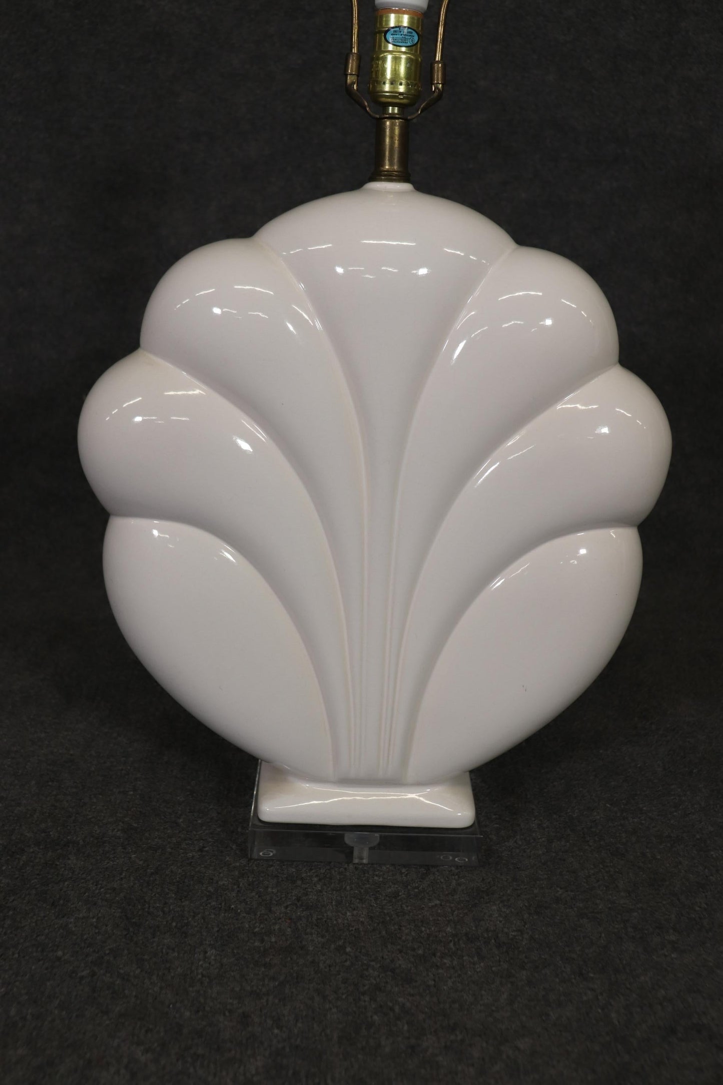 Unique White Glass and Lucite Art Deco Designed Mid-Century Lamp