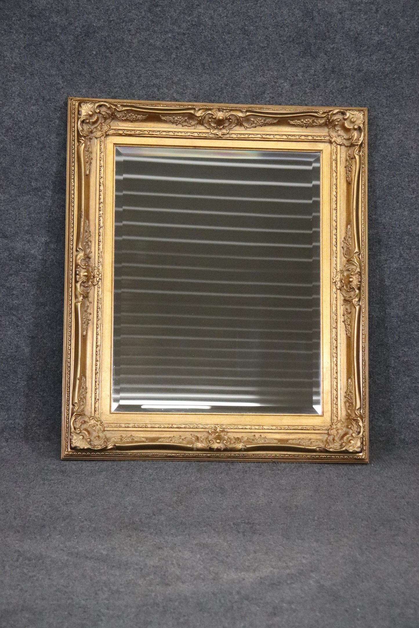 Fine Quality Gilded Carved Gesso Victorian Style Mirror Circa 1960