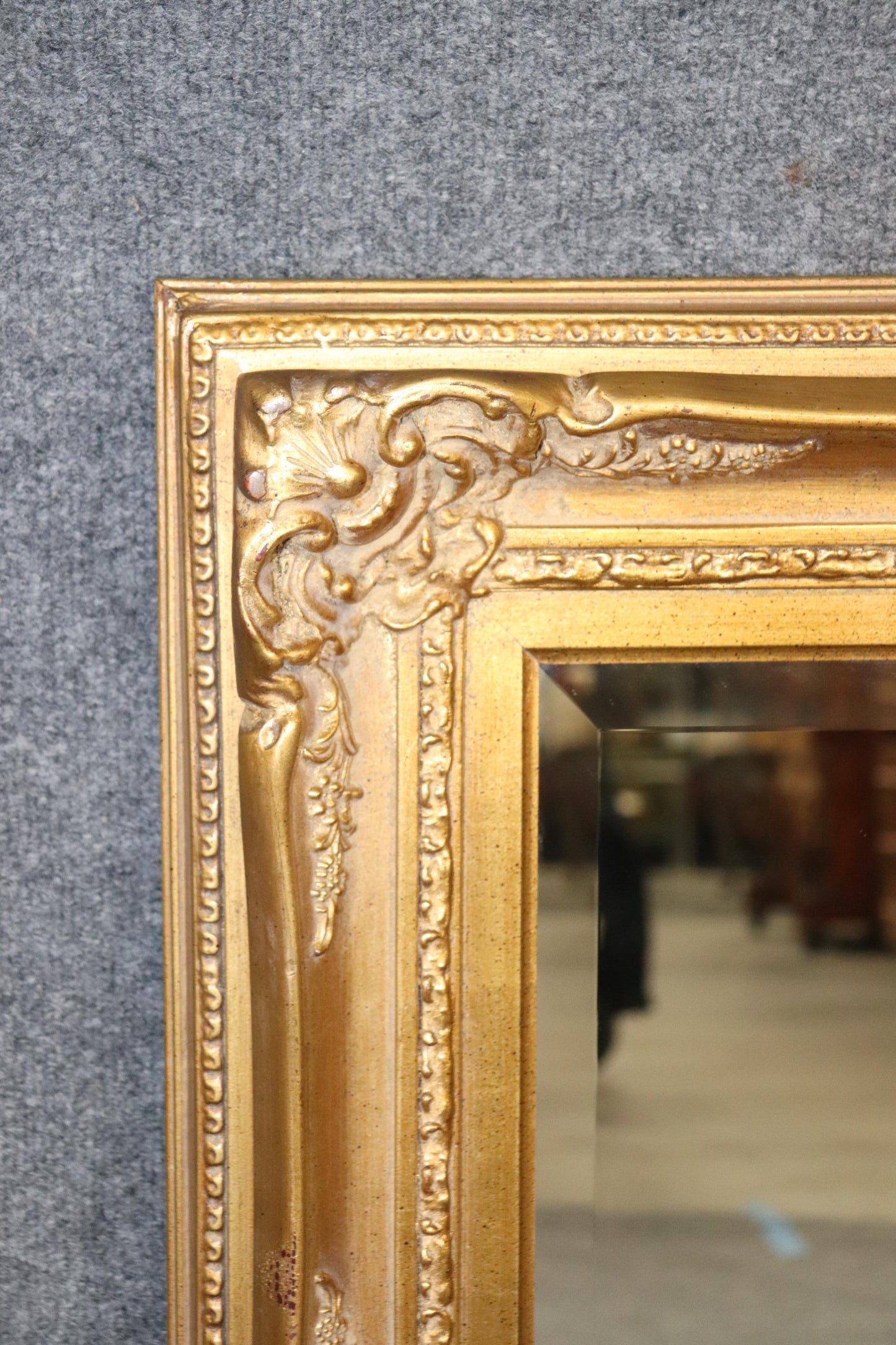 Fine Quality Gilded Carved Gesso Victorian Style Mirror Circa 1960