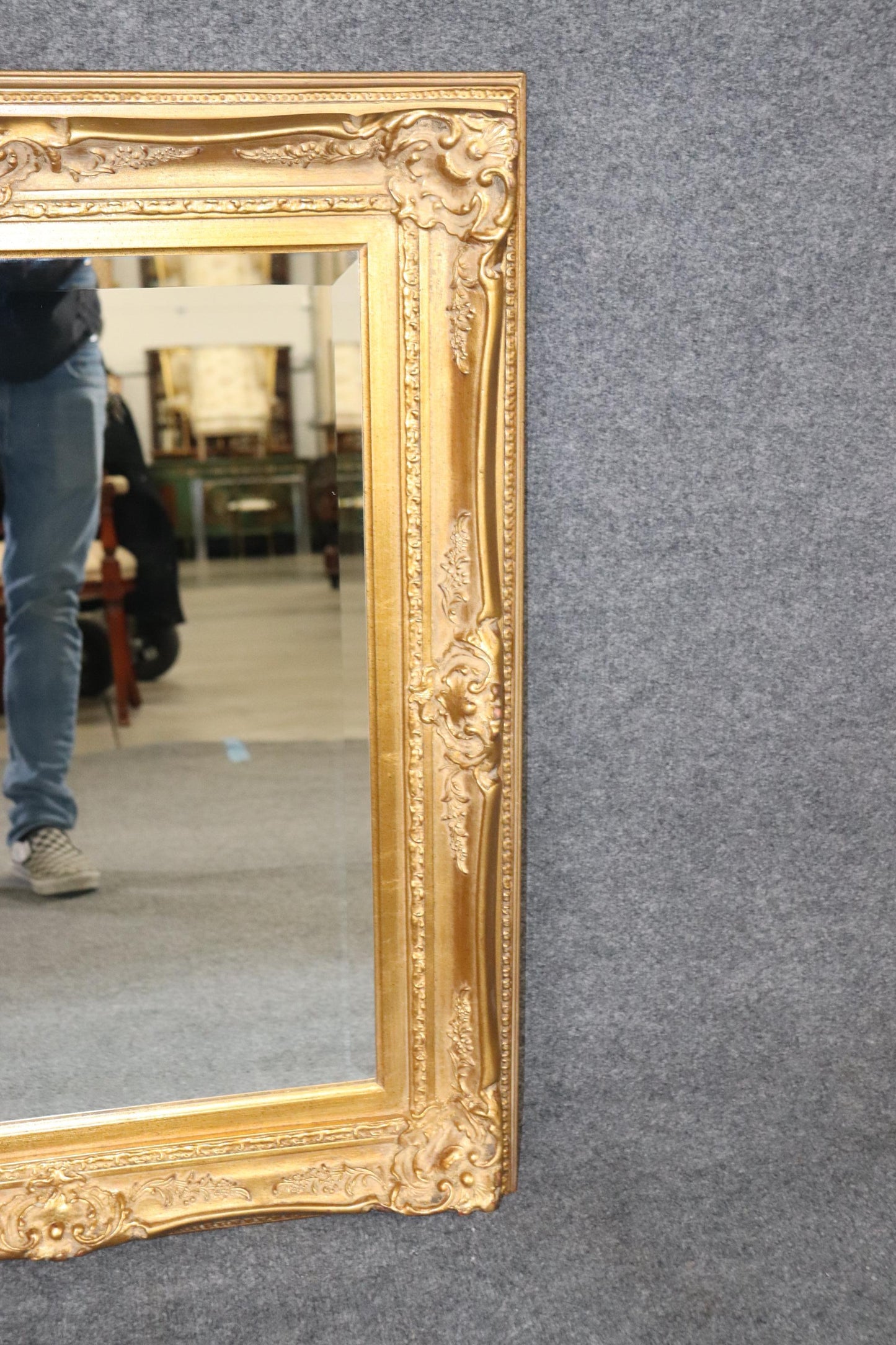 Fine Quality Gilded Carved Gesso Victorian Style Mirror Circa 1960