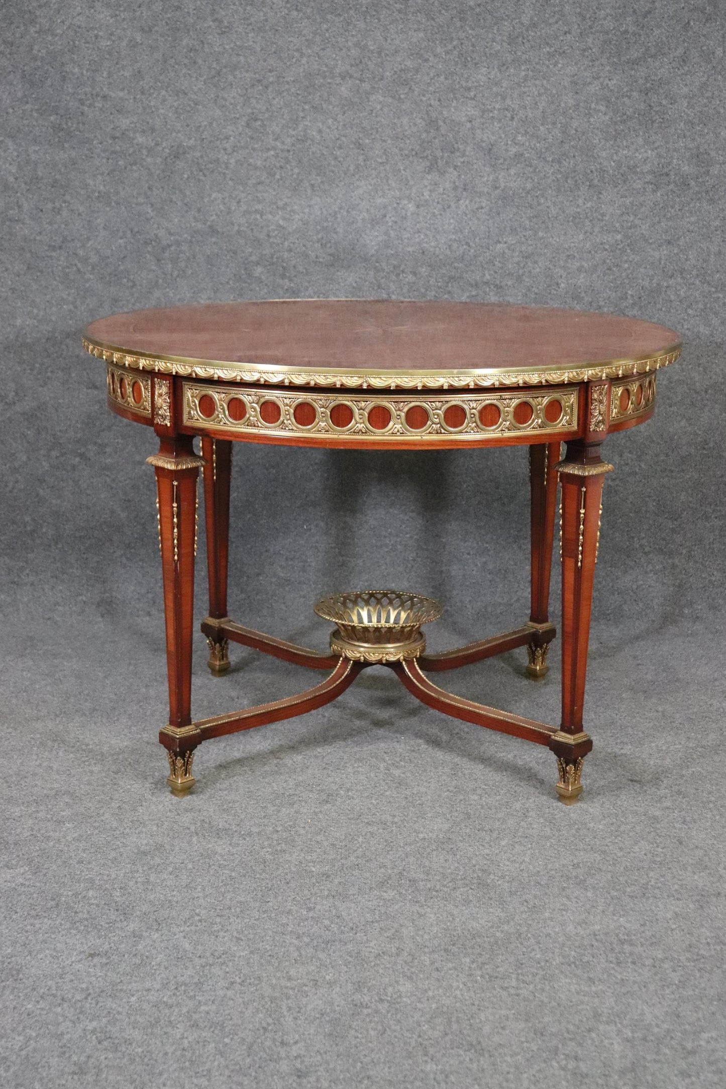 Fine Bronze Mounted Satinwood and Kingwood Center Table in The manner Weisweiler